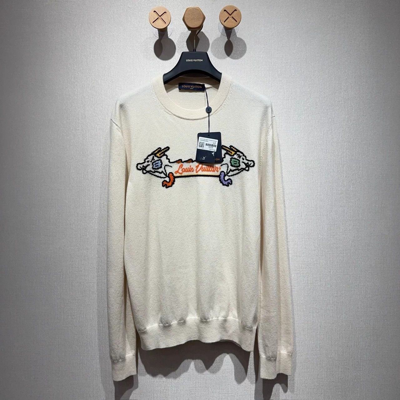 Louis Vuitton LV x Nigo2 2 Headed Dragon Ivory Knit Sweater XL Size US XL / EU 56 / 4 - 1 Thumbnail
