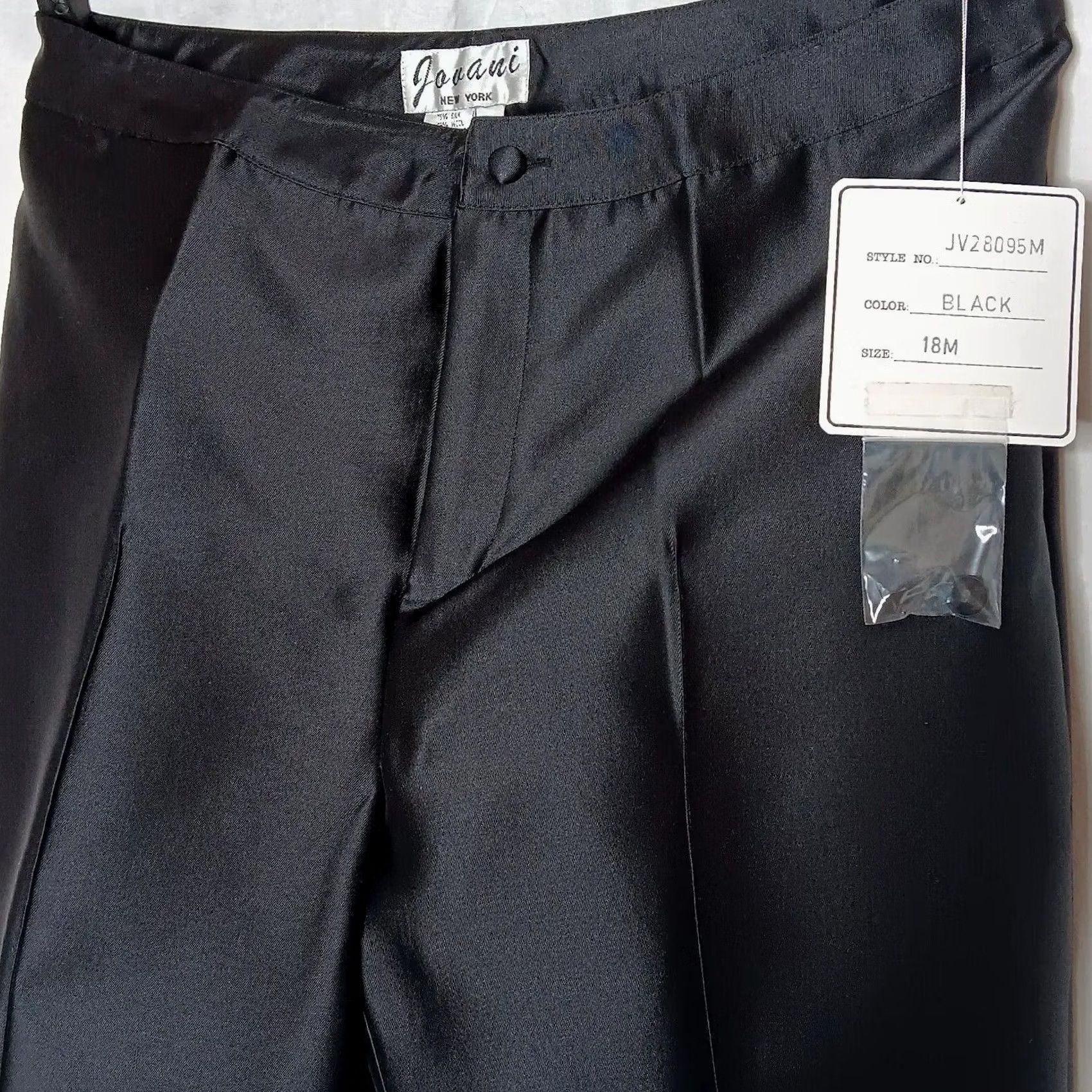 Vintage Jovani New York Womens Pants Black Formal Wide Leg Silk Wool Blend Size 18 Size 40" / US 18 - 6 Thumbnail