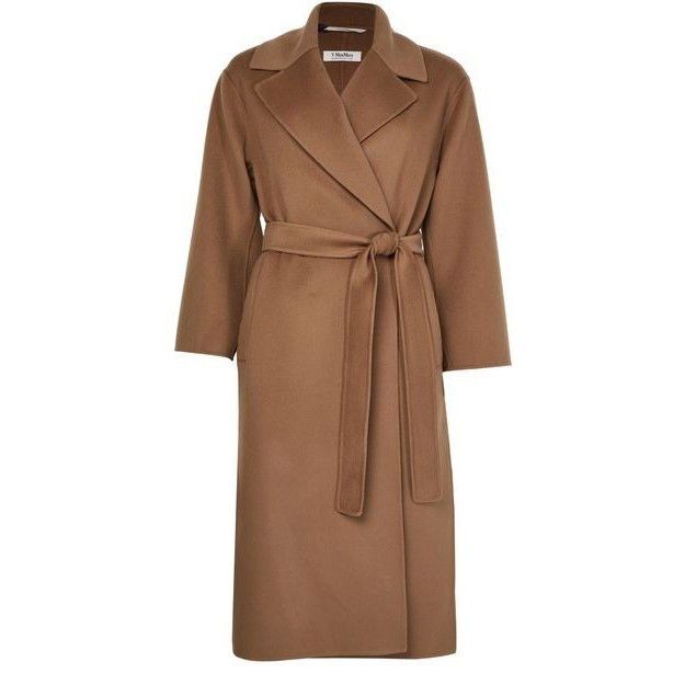 Max Mara MAX MARA Cuore Belted Brown Wool Long Coat New & Authentic ( Size S / US 4 / IT 40 - 1 Thumbnail