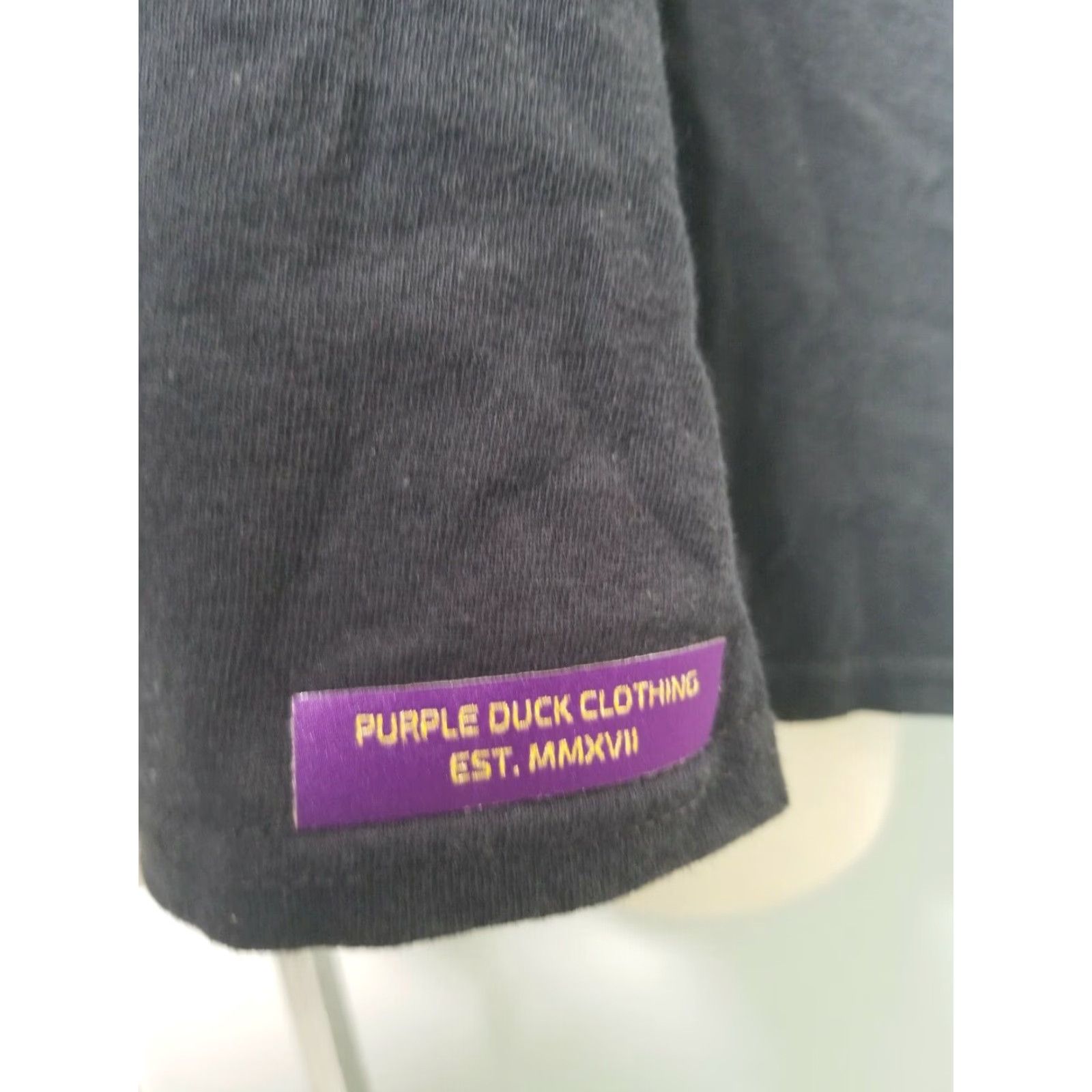Gildan Mens 3XL T-Shirt Black Double Sided Gildan Lion Logo USA Atlanta GA Purple Duck Dirty Size US XXL / EU 58 / 5 - 3 Thumbnail