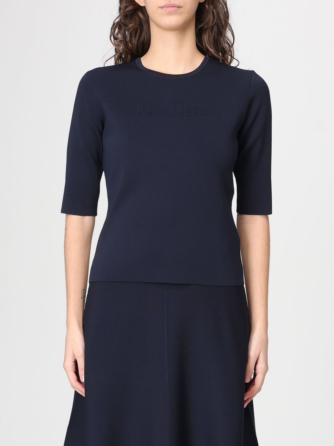 Max Mara Max Mara T-Shirt Woman Blue Size L / US 10 / IT 46 - 1 Thumbnail