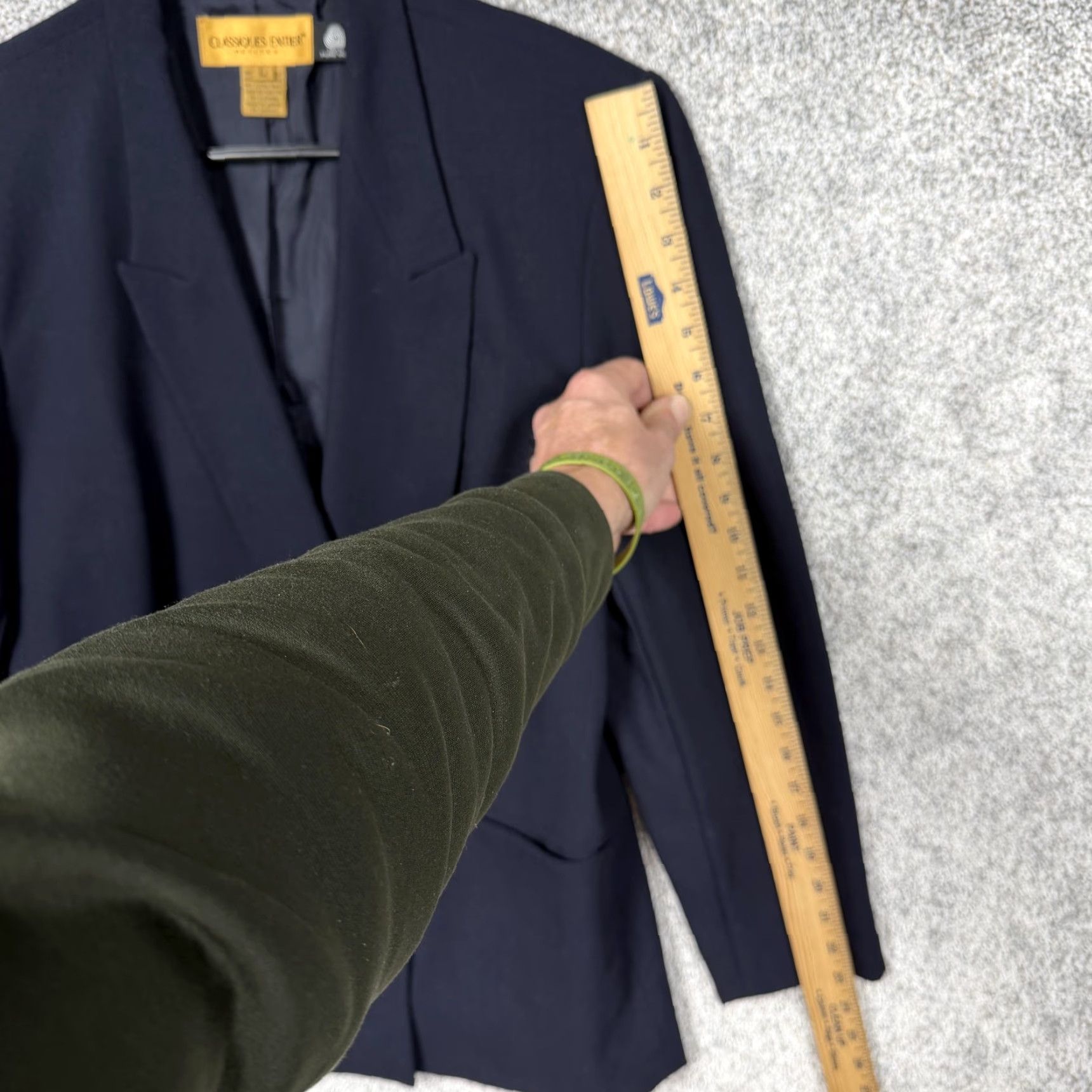 Vintage VINTAGE Classiques Entier Blazer Wool Petite Longline Navy Blue 4-Button Notch Lapel Business Workwear Pant Suit Womens L Size L / US 10 / IT 46 - 3 Thumbnail