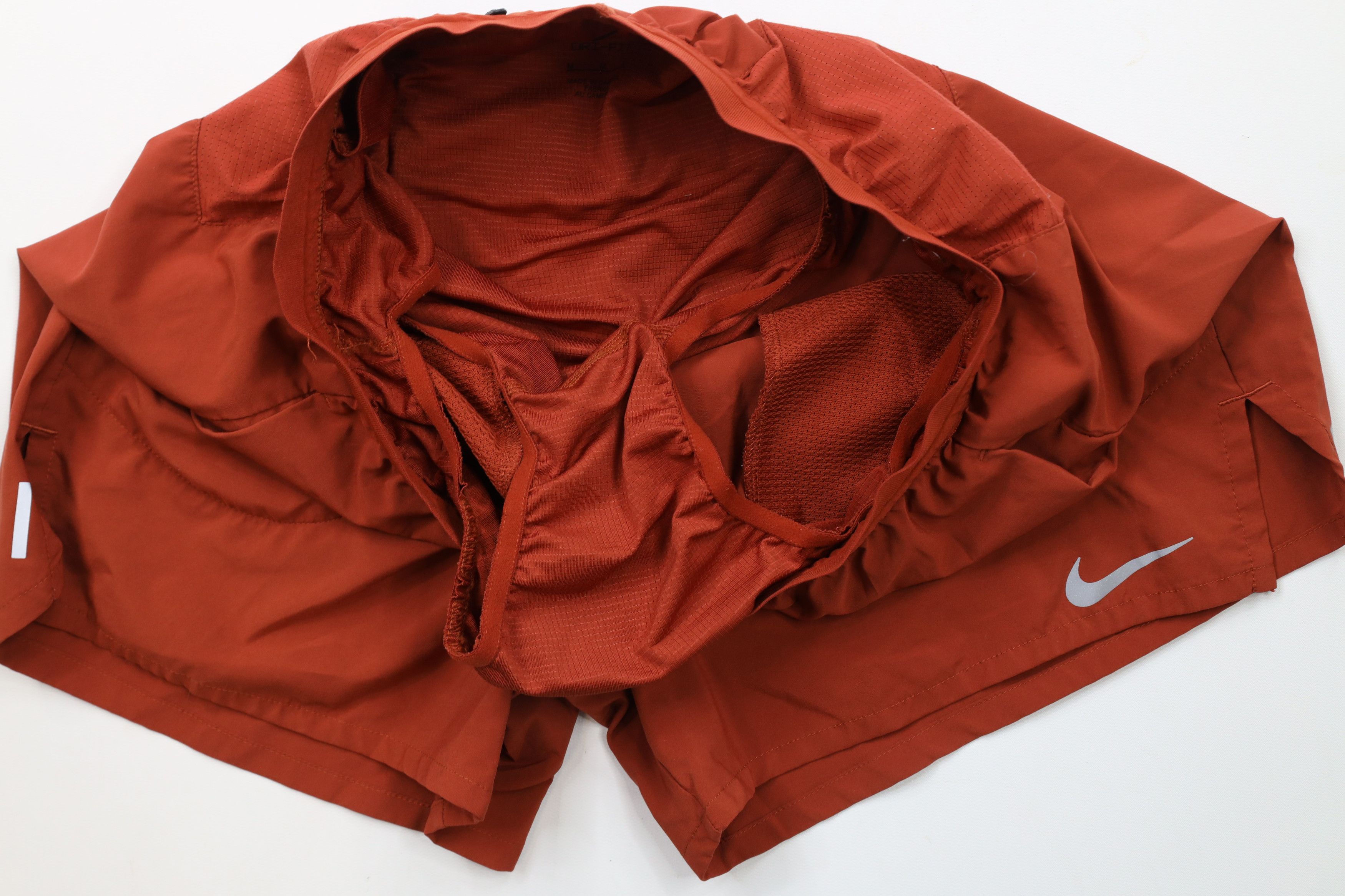 Nike × Vintage Nike Running Swoosh 5" Lined Stride Running Shorts Orange Size US 32 / EU 48 - 7 Thumbnail