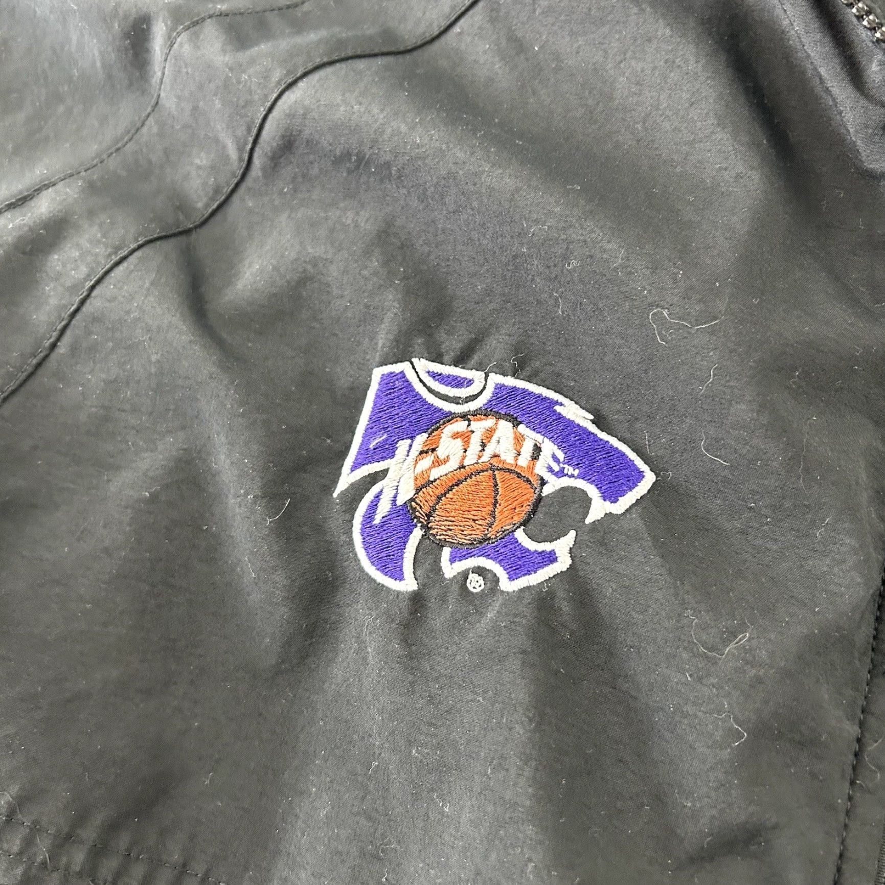 Nike VINTAGE Nike Kansas State Wildcats Full Zip Jacket Men's XLT Black Size US XL / EU 56 / 4 - 2 Thumbnail