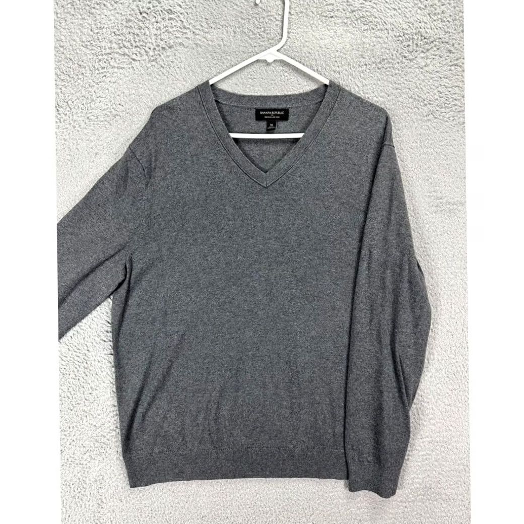 Banana Republic Banana Republic Sweater Mens XL Grey Premium Luxe Yarn Cashmere Blend Pullover Size US XL / EU 56 / 4 - 3 Thumbnail