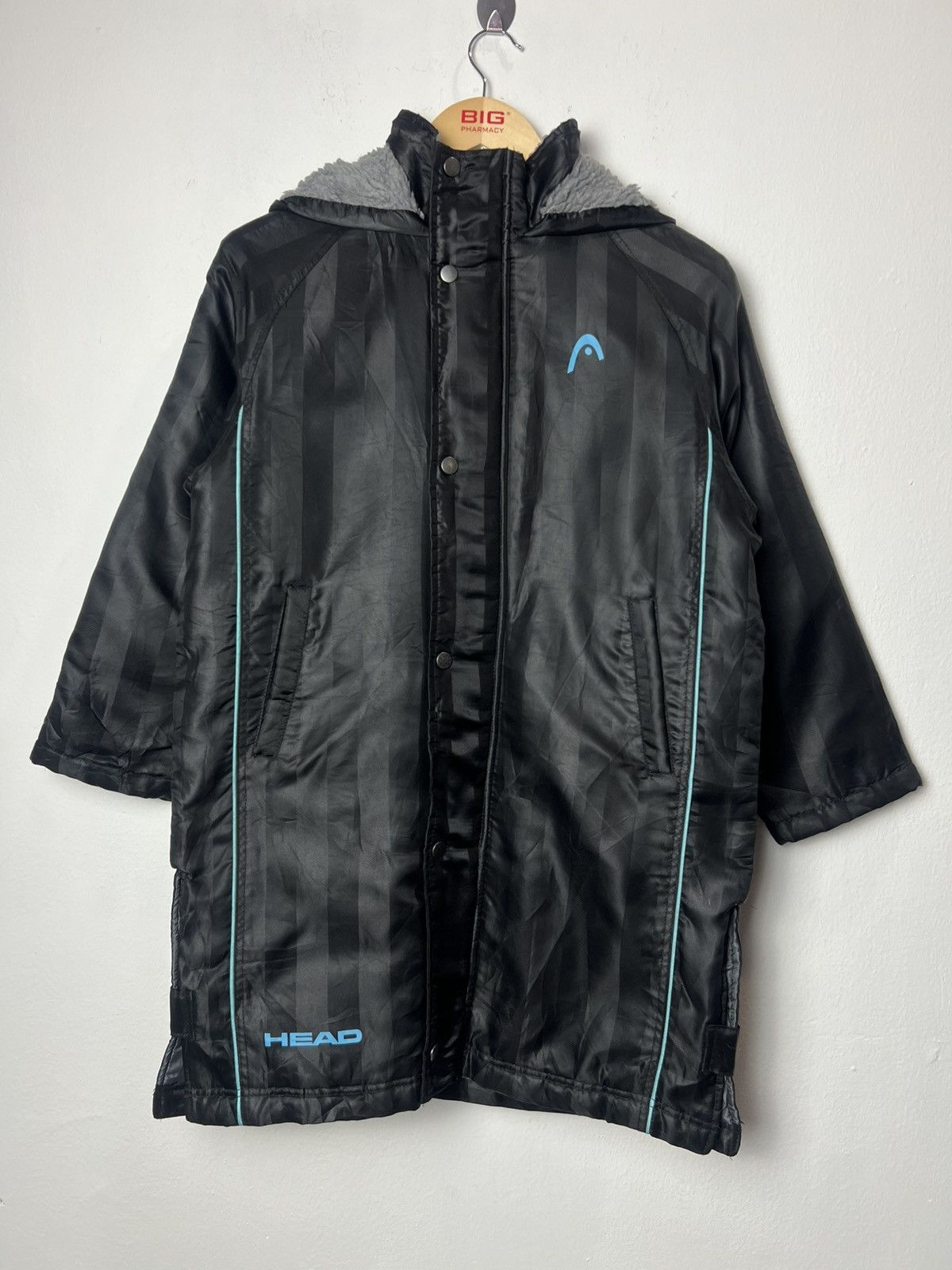 Japanese Brand Head Sports Bench Parka Grey Fleece Hooded Coat Size US M / EU 48-50 / 2 - 2 Thumbnail