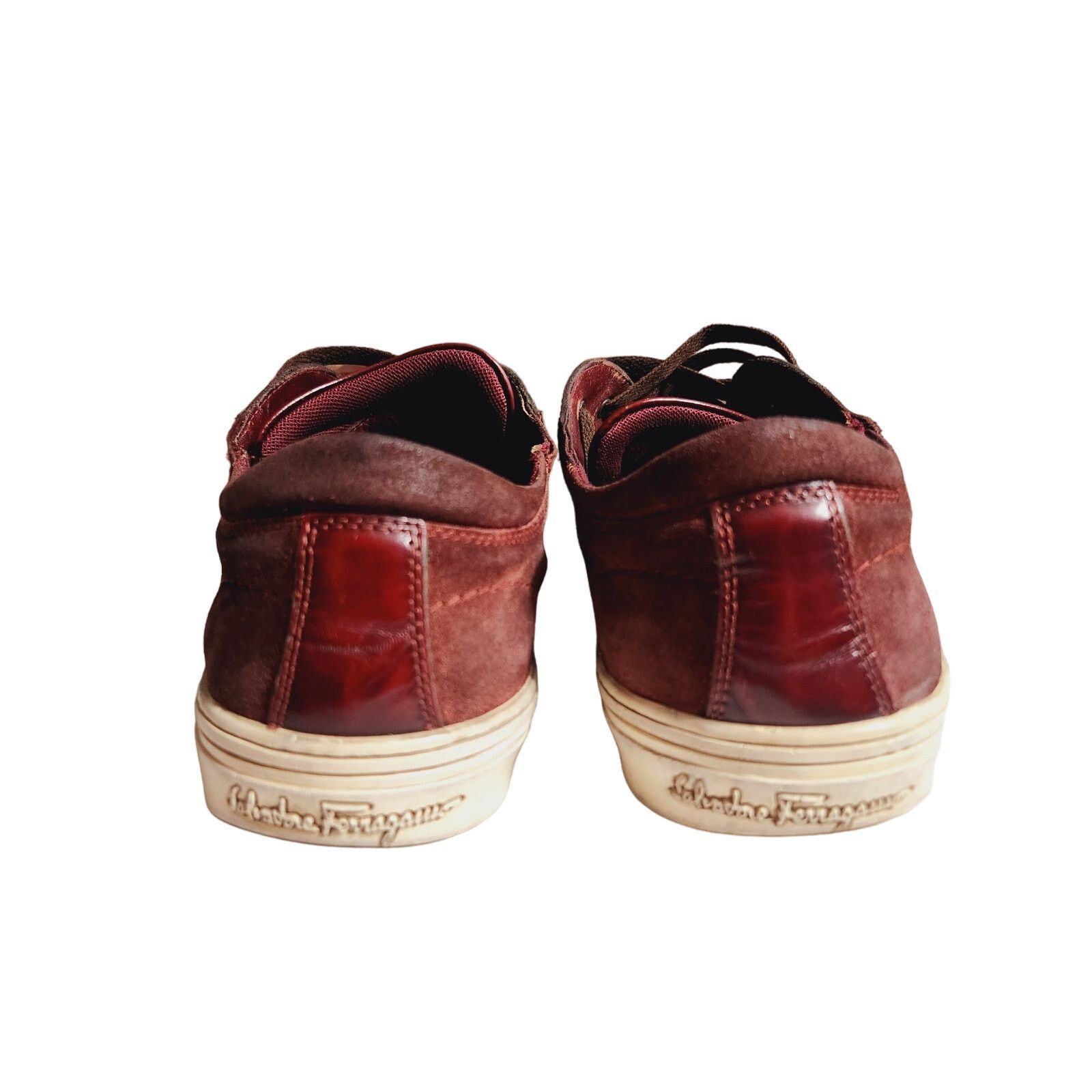 Salvatore Ferragamo Salvatore Ferragamo Sneakers Deep Burgundy Red Leather 12 US Size US 12 / EU 45 - 14 Thumbnail