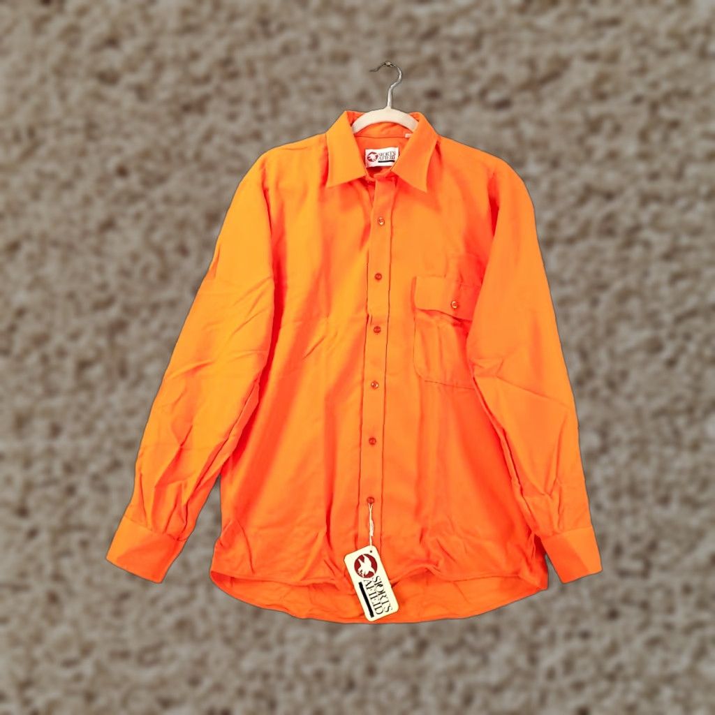 Hunter VINTAGE SPORTS AFIELD Shirt Mens M Flannel Button-Up Orange NOS Size US M / EU 48-50 / 2 - 1 Thumbnail