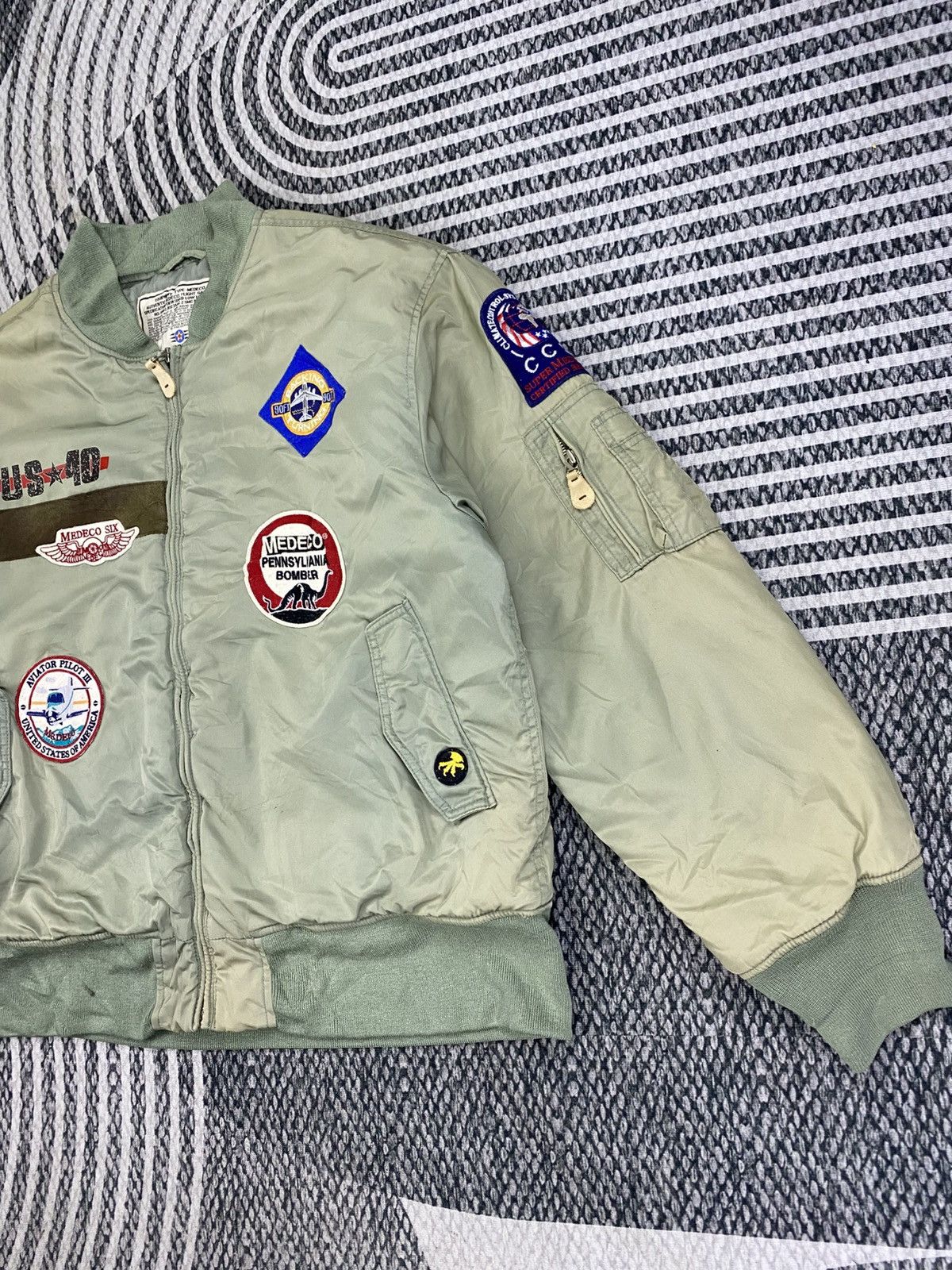 Japanese Brand Vintage Medico Pennsylvania Multi Patches Bomber Jacket Size US XL / EU 56 / 4 - 5 Thumbnail