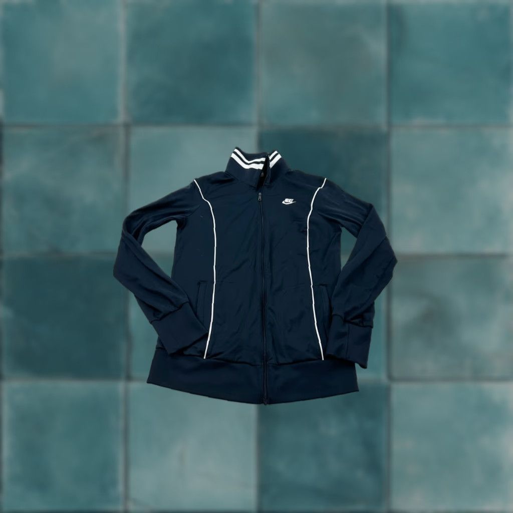 Nike Nike Jacket Womens M Blue Activewear Long Sleeve Full Zip Logo Track Size M / US 6-8 / IT 42-44 - 1 Thumbnail