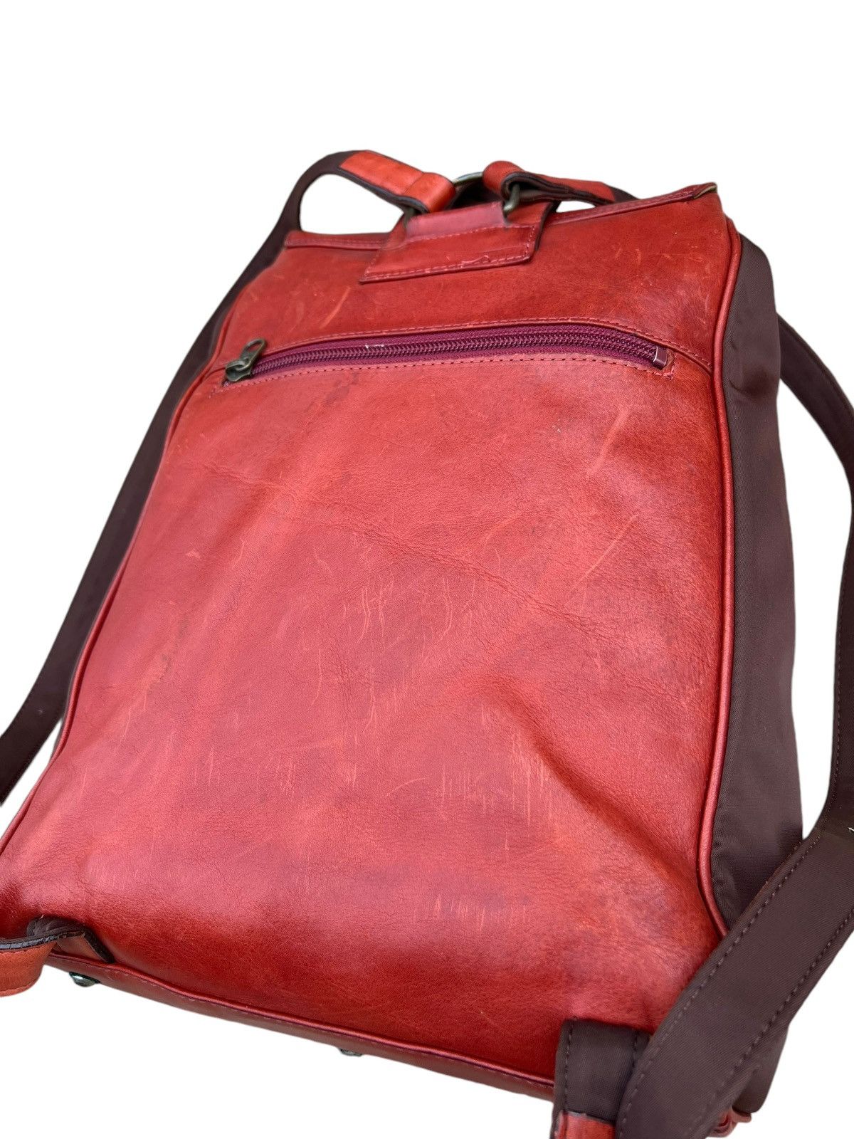 Leather Vintage Dakota Japan Distressed Patina Leather Backpack Bag Size ONE SIZE - 11 Thumbnail