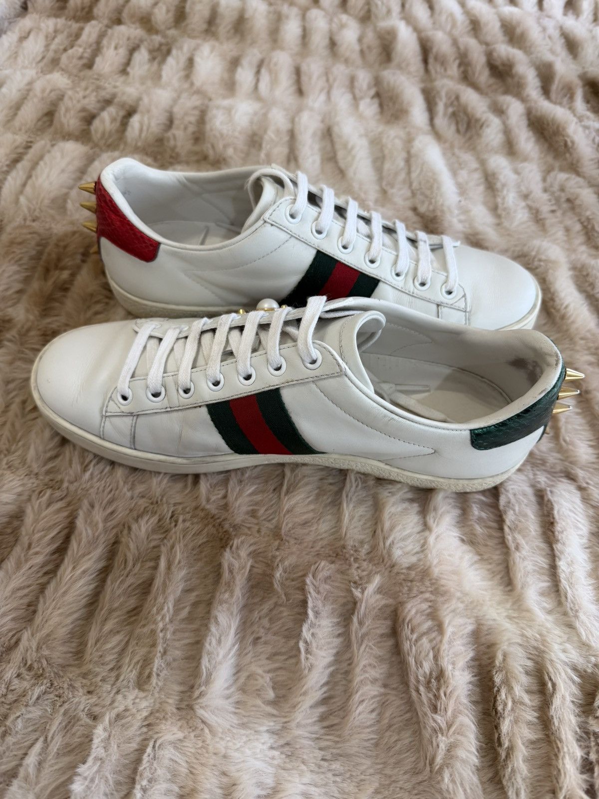Gucci Gucci Ace Embellished Leather Size US 7.5 / IT 37.5 - 5 Thumbnail
