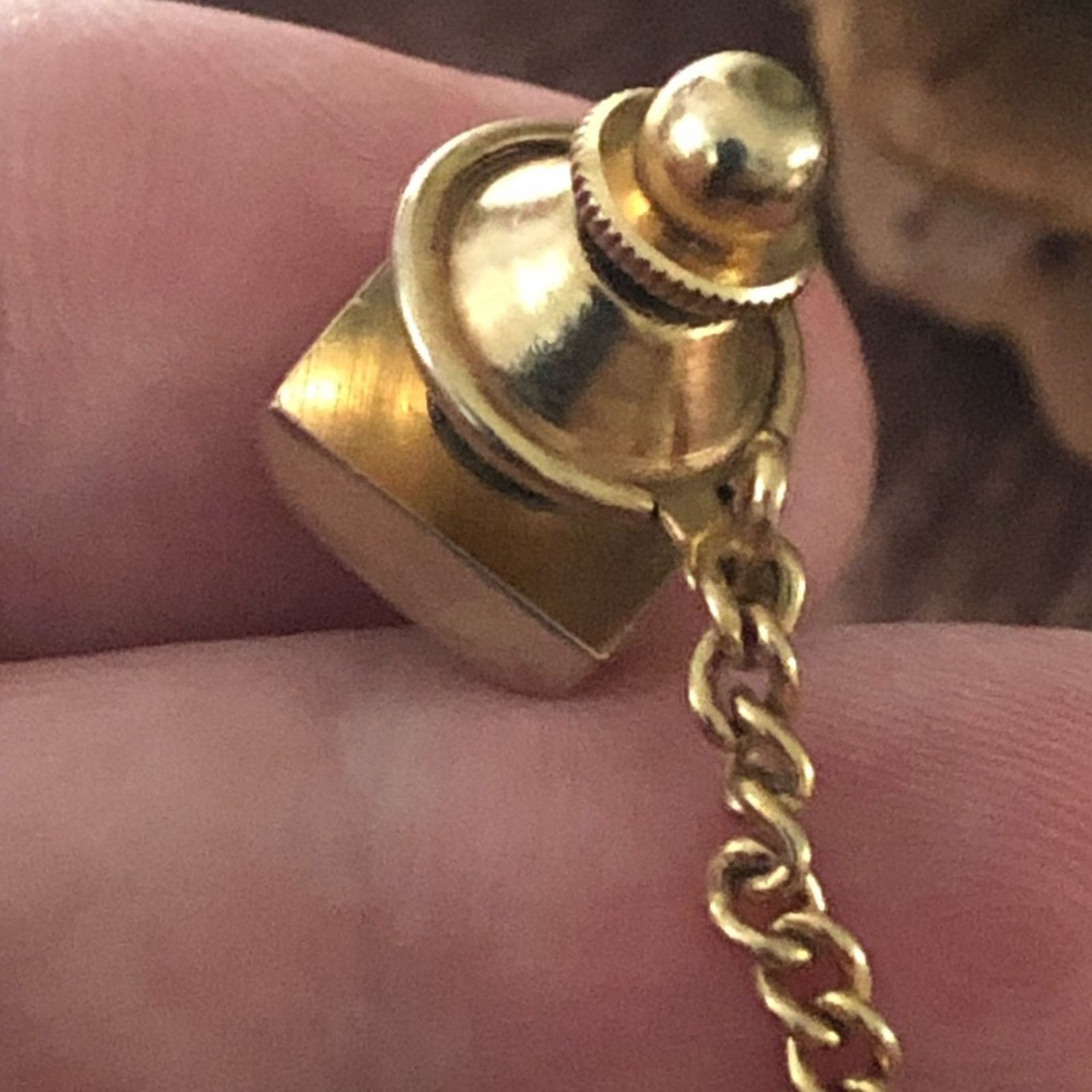 Vintage Vintage men’s black onyx tie tack tie pin with chain Size ONE SIZE - 4 Thumbnail