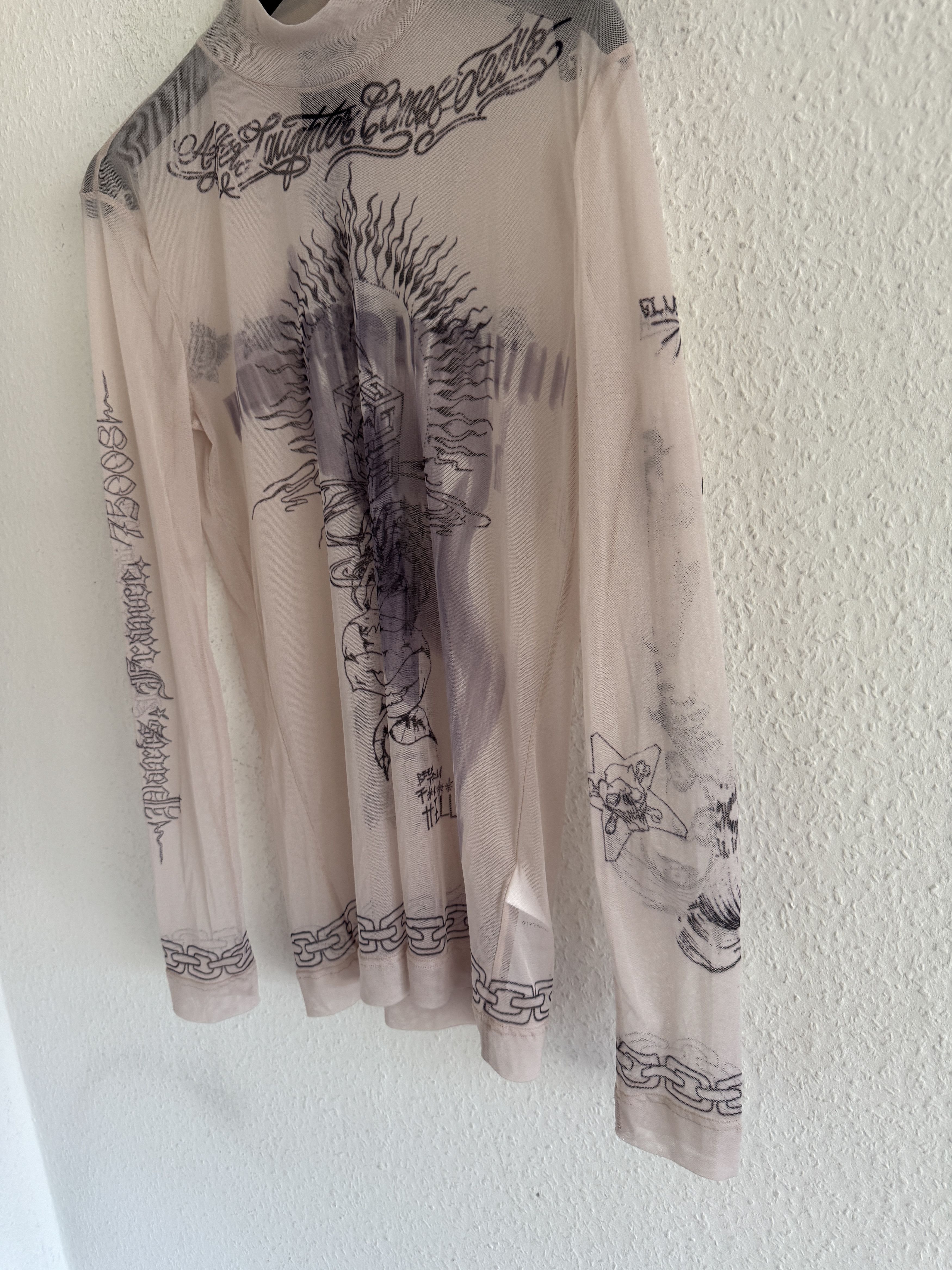 Givenchy sheer long-sleeve tattoo-print t-shirt Size US S / EU 44-46 / 1 - 2 Thumbnail