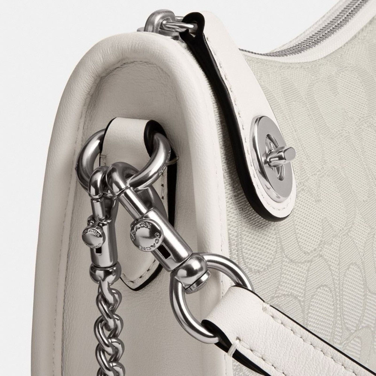 Coach NWT Coach Swinger CAM48 Silver/Cloud Chalk Bag Size ONE SIZE - 14 Thumbnail