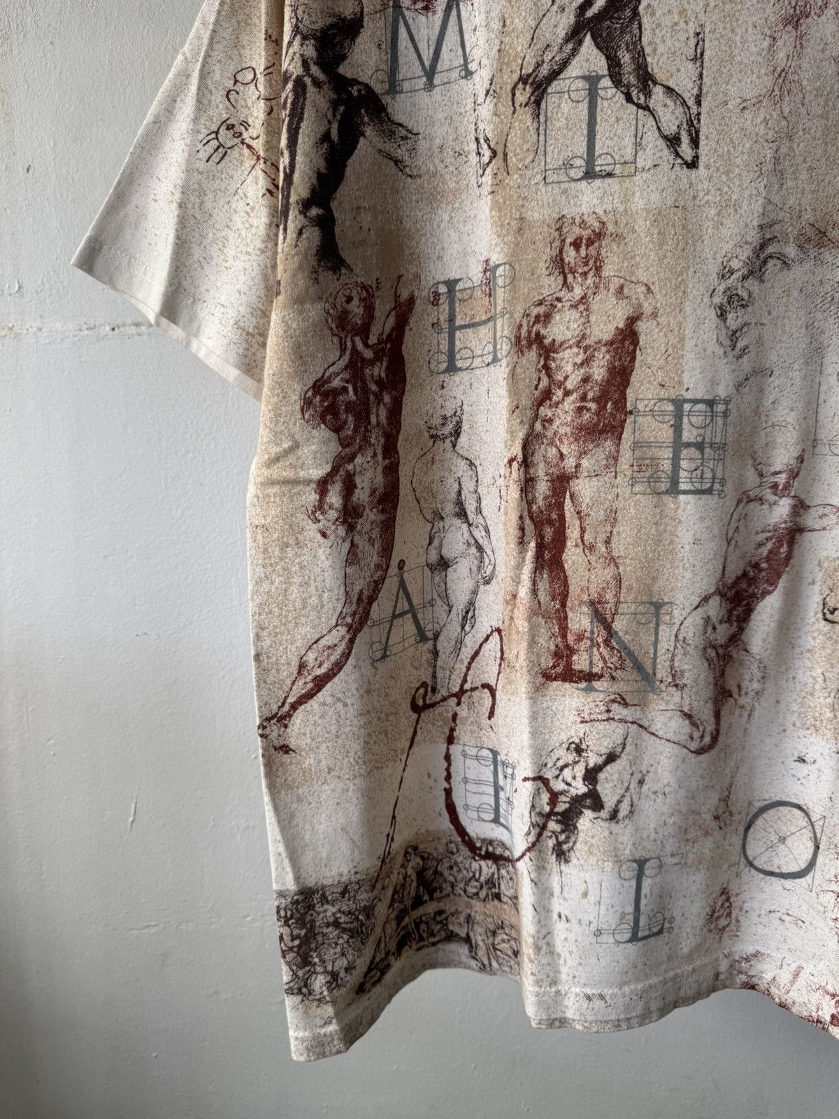 Vintage 90s Michelangelo Renaissance Art David Fullprint Shirt Size US L / EU 52-54 / 3 - 4 Thumbnail