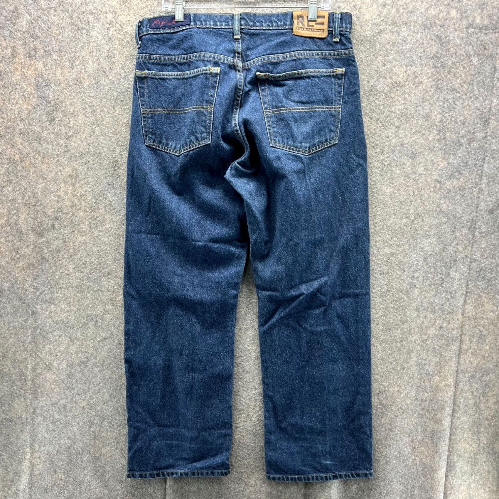 Ralph Lauren VINTAGE Ralph Lauren Jeans Men 34x30 Denim Cotton Straight Fit Blue 30 Inseam Regular Rise Mid 10-12 in Pockets Buttons Size 34 MENS Jeans Size US 34 / EU 50 - 2 Thumbnail