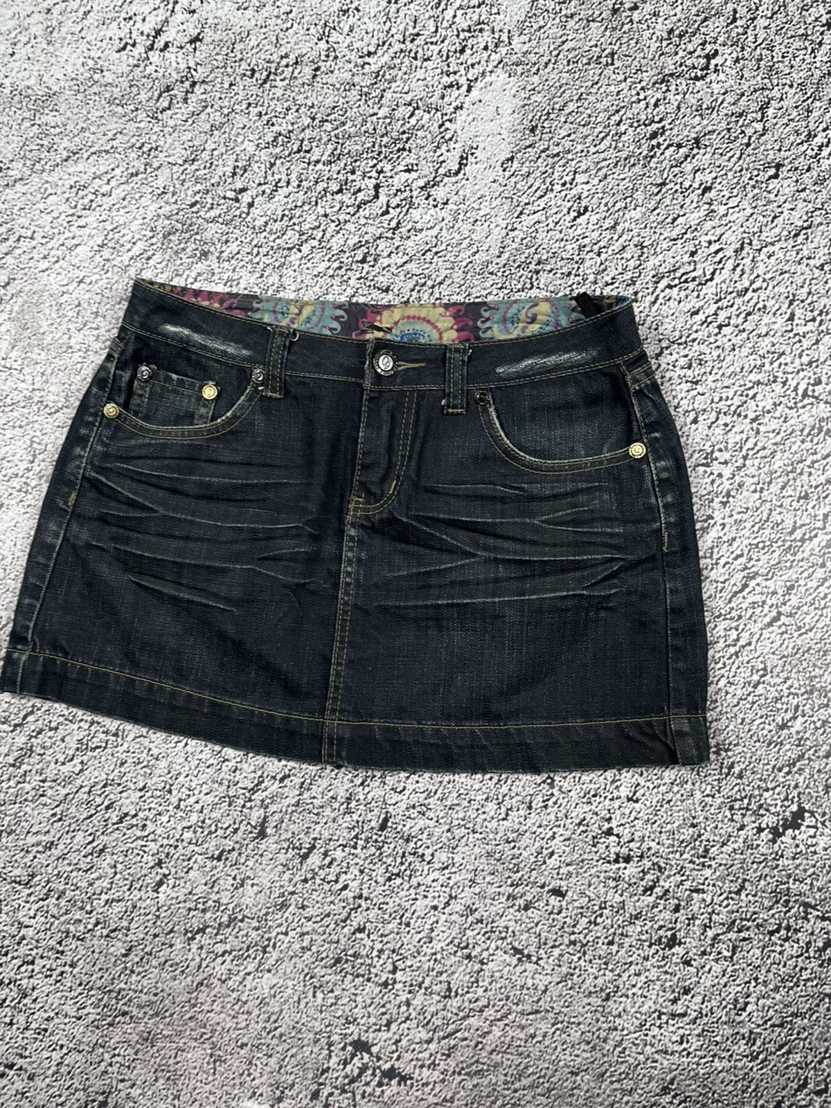 Vintage Vintage Y2K faded denim mini skirt 00s juicy style Size 32" / US 10 / IT 46 - 3 Thumbnail
