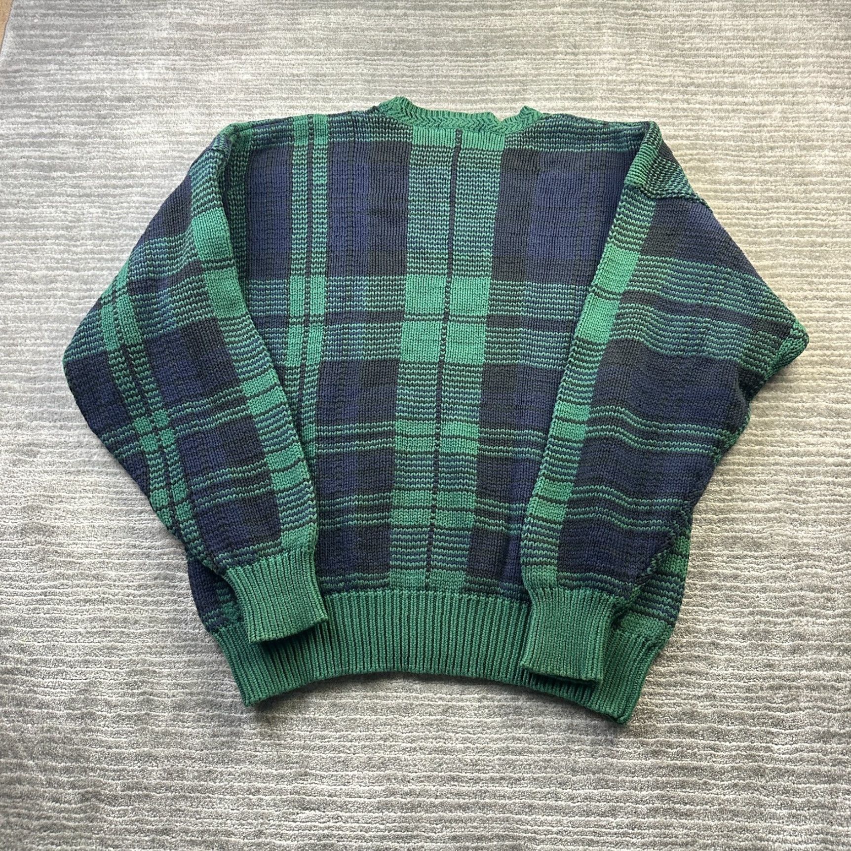Nautica VINTAGE Nautica Sweater Mens Green Tartan Plaid Wool Knit Pullover 90s Preppy All Seasons Heavyweight Size M Size US M / EU 48-50 / 2 - 2 Thumbnail