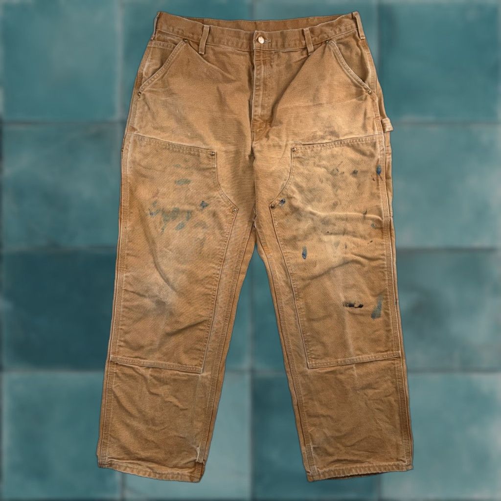 VINTAGE Carhartt Pants Carpenter Double Knee 38x30 Brown USA Brown 38x30 Carhartt VTG Double Knee Carpenter Pants B01 USA BRN Brown 38x30 Thrashed