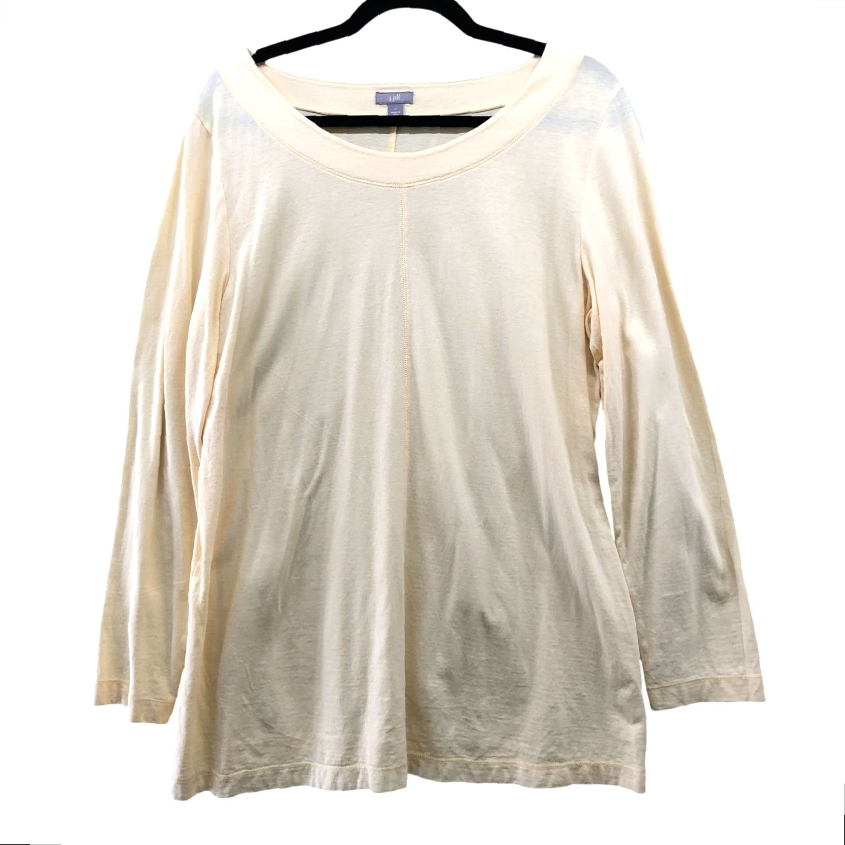 J. Jill J. Jill T Shirt Womens L Yellow Organic Cotton Long Sleeve Round Neck Shirt Contemporary Basic Casual Tunic Size L / US 10 / IT 46 - 2 Thumbnail