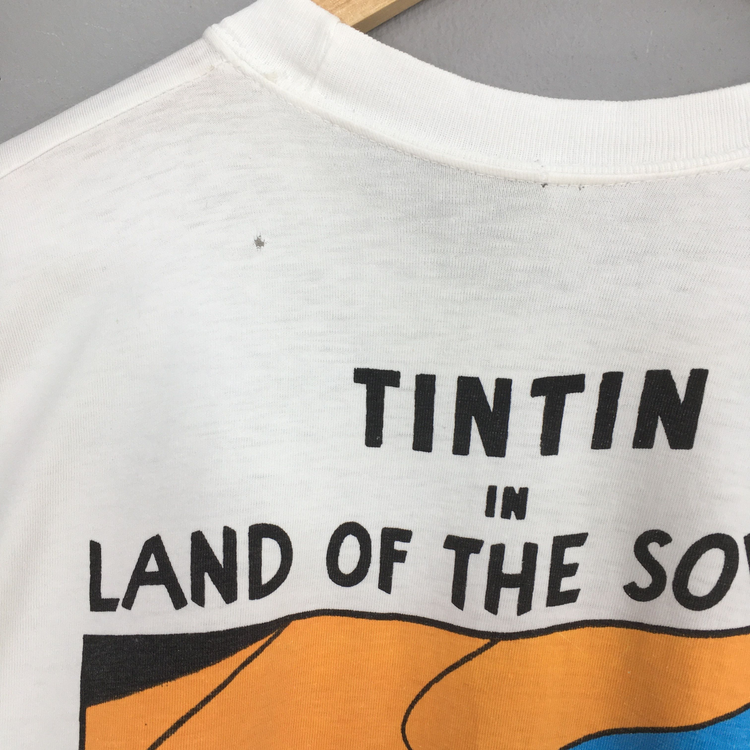Cartoon Network × Vintage The Adventures of Tintin Land Of The Soviets Cartoon Tshirt Size US M / EU 48-50 / 2 - 9 Thumbnail