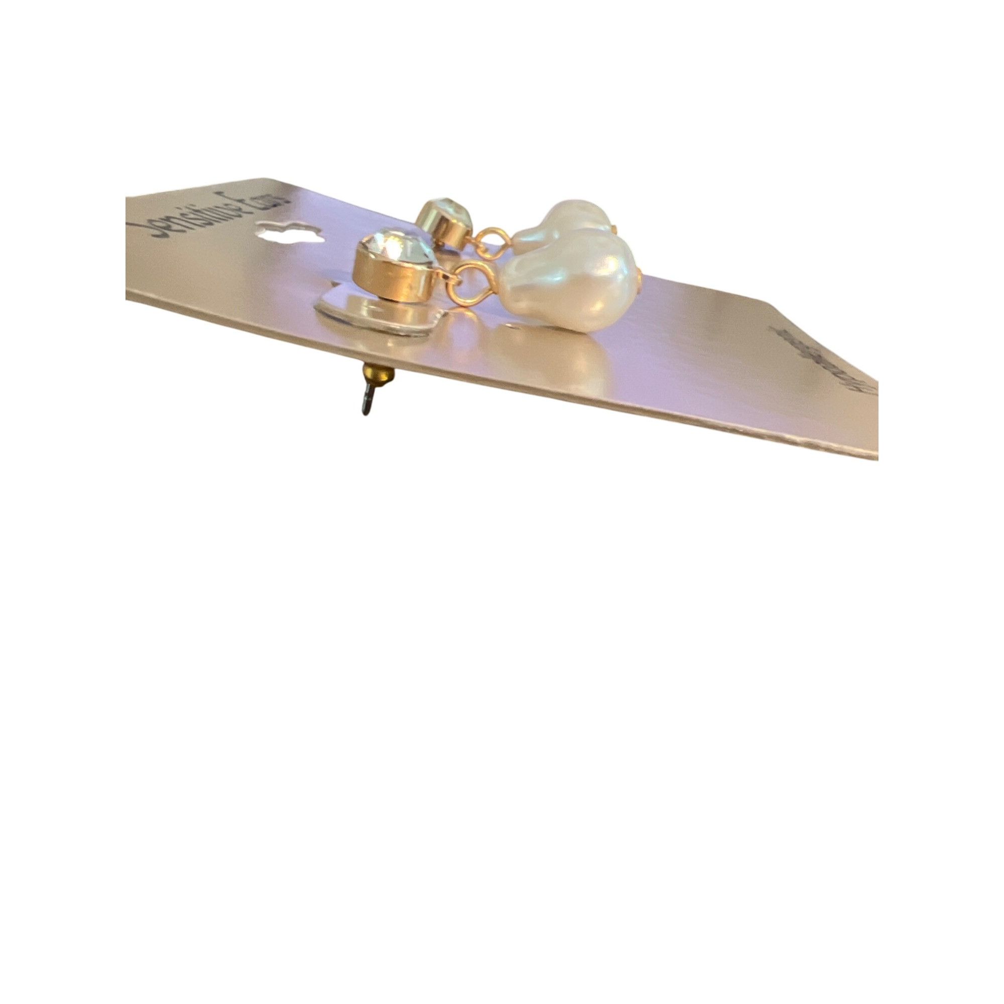 Other Gold Tone Hypoallergenic Earrings Crystal Stud Faux Pearl Dr Size ONE SIZE - 3 Thumbnail