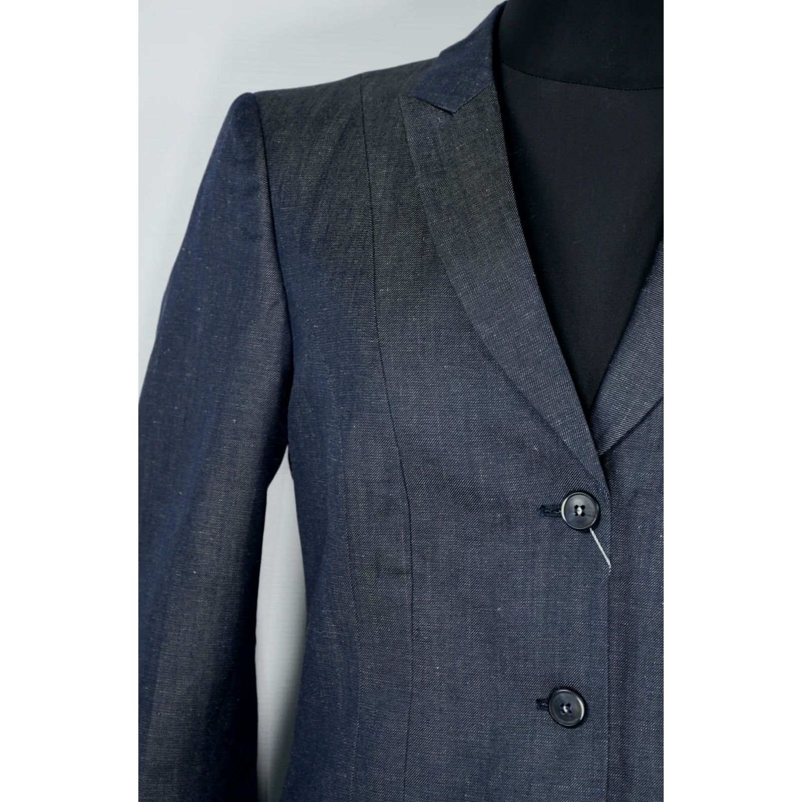 Tiger of Sweden Tiger of Sweden Blazer Shirt Woman 38 Blue Wool/Linen Chest 47cm Length 61cm Vintage No Size XS / US 0-2 / IT 36-38 - 5 Thumbnail
