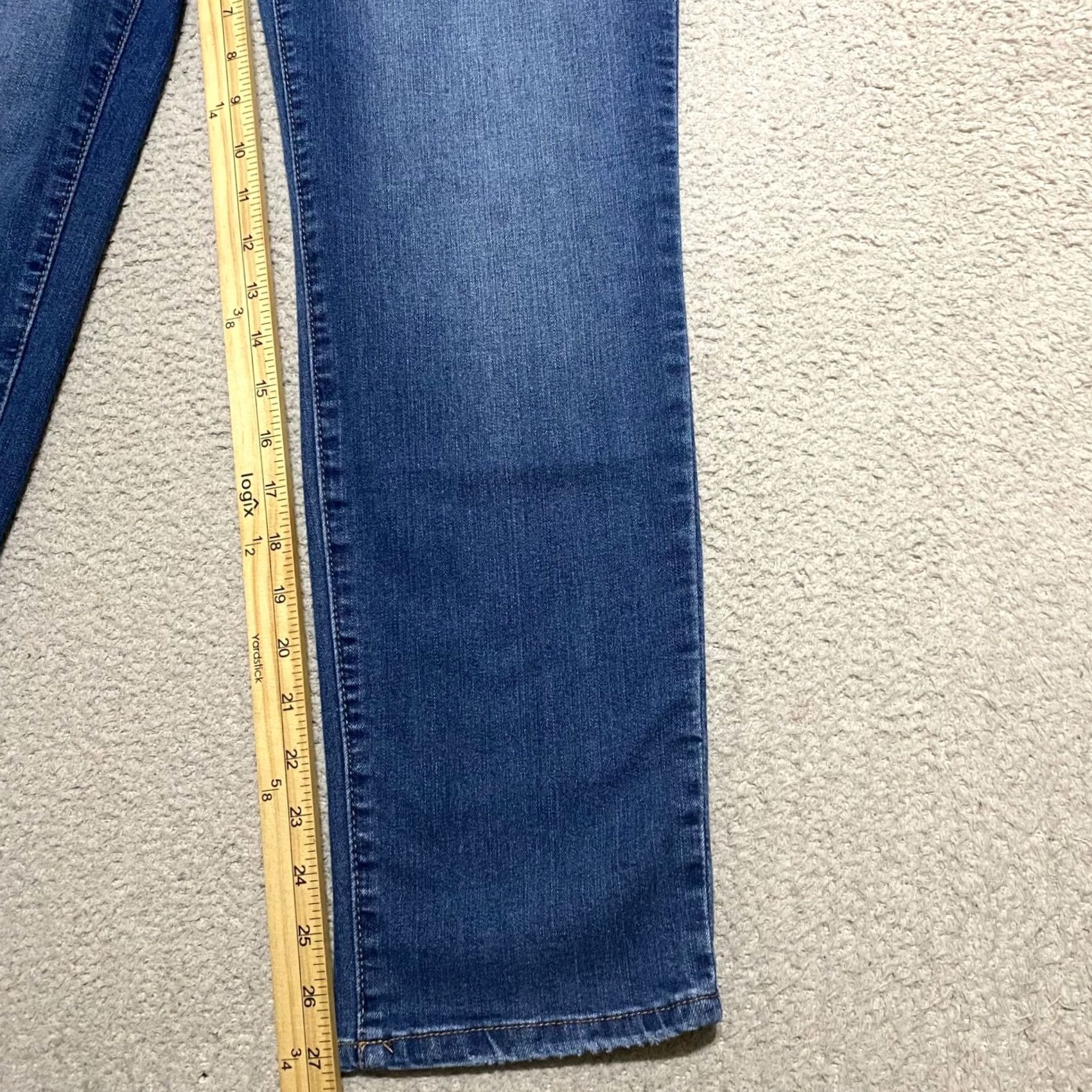 Vintage 1822 Denim Jeans Blue 14 Straight High Rise Distressed Denim Cotton Blend Womens Regular Size 14 Jeans Size 36" / US 14 / IT 50 - 6 Thumbnail
