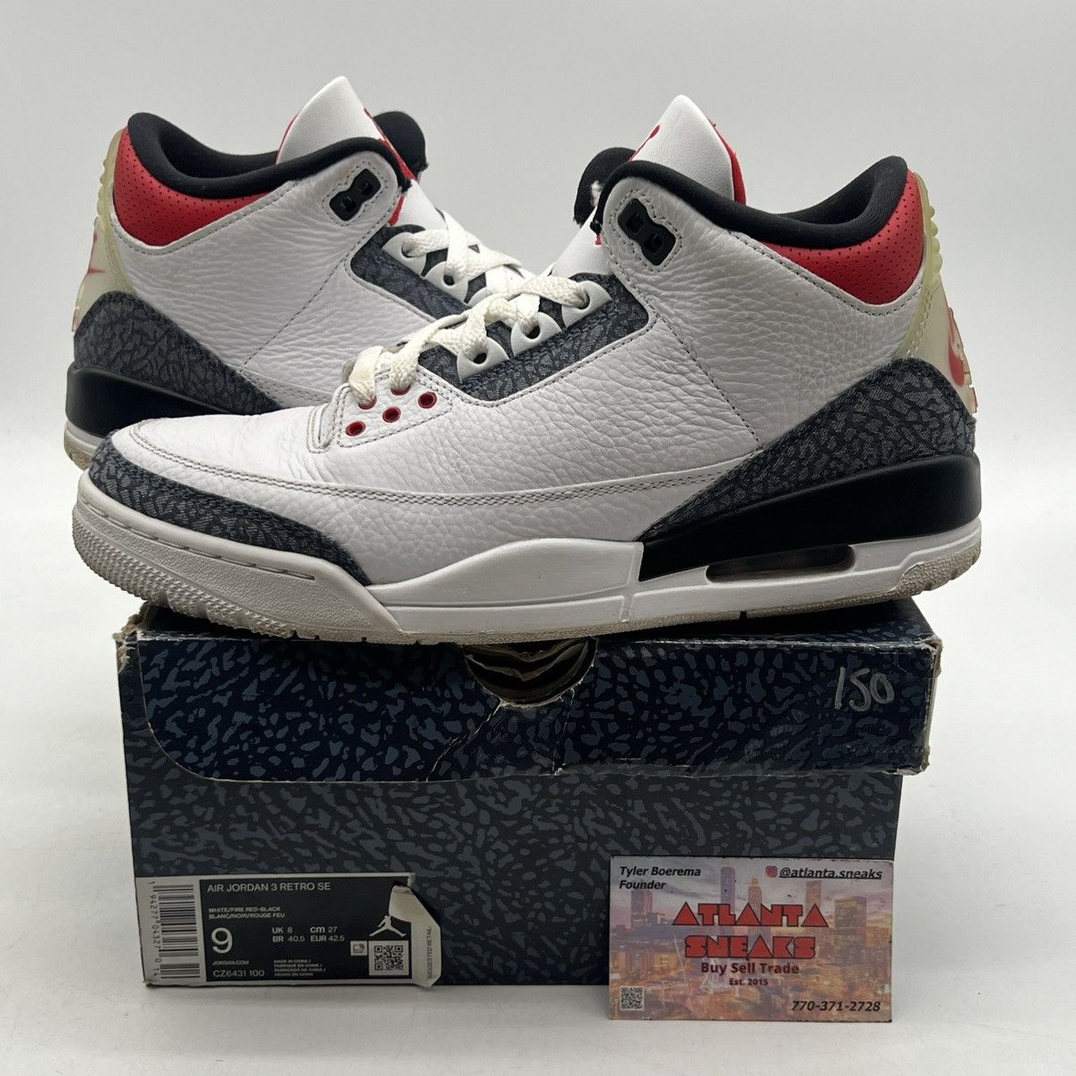 Jordan Brand Air Jordan 3 denim fire red Size US 9 / EU 42 - 1 Thumbnail