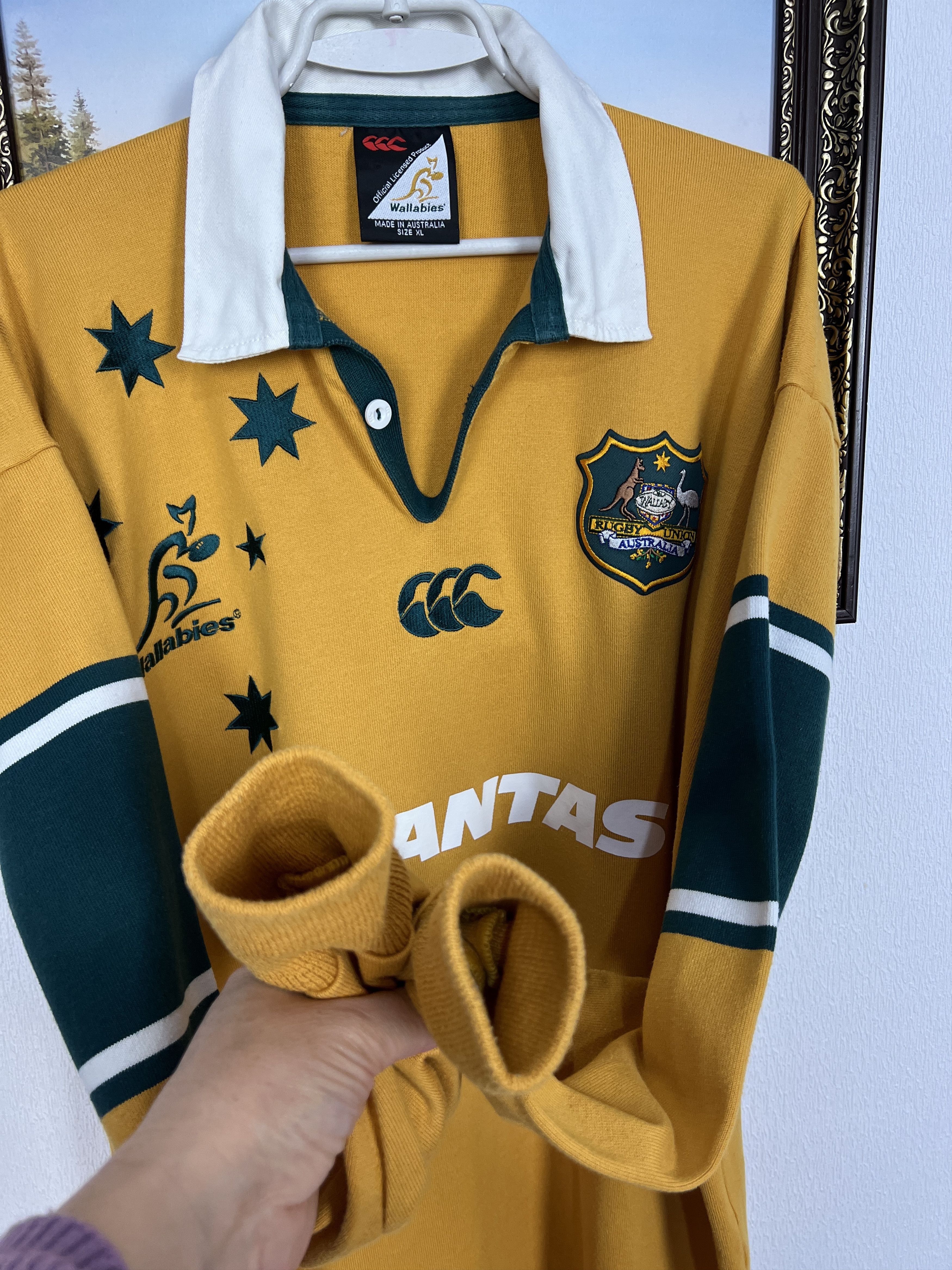 Vintage Australia Rugby Union Jersey Wallabies Shirt Long Sleeve Size US XL / EU 56 / 4 - 5 Thumbnail