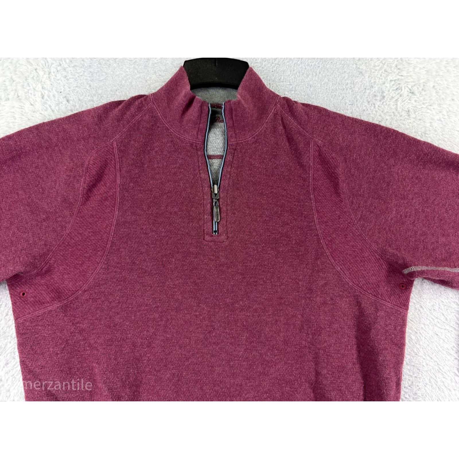 Tommy Bahama Tommy Bahama Mens Sweater Knit 1/4 Zip Mock Neck Long Sleeve Red Golf Casual Size US L / EU 52-54 / 3 - 4 Thumbnail