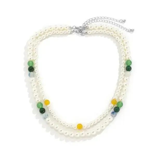 Japanese Brand 2 Pearl Necklace Casual Chain Jewelry Classic Imitation Bead Size ONE SIZE - 1 Thumbnail