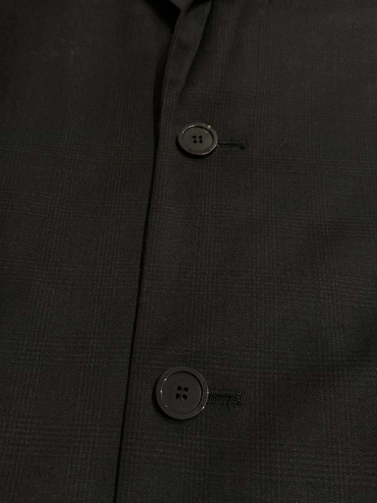 Balenciaga Runway Welsh Striped Collar Wool Shoulder Padded Suit Size 48L - 5 Thumbnail