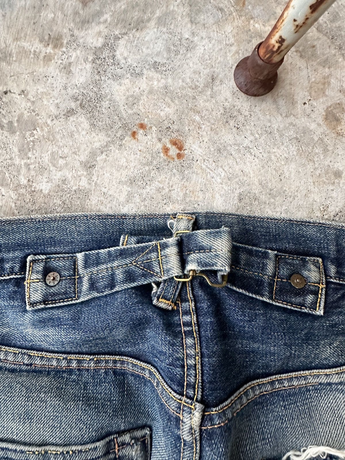 Evisu Buckle Back Thrashed No 2 2000s Selvedge seagulls back cinch Size US 34 / EU 50 - 10 Thumbnail