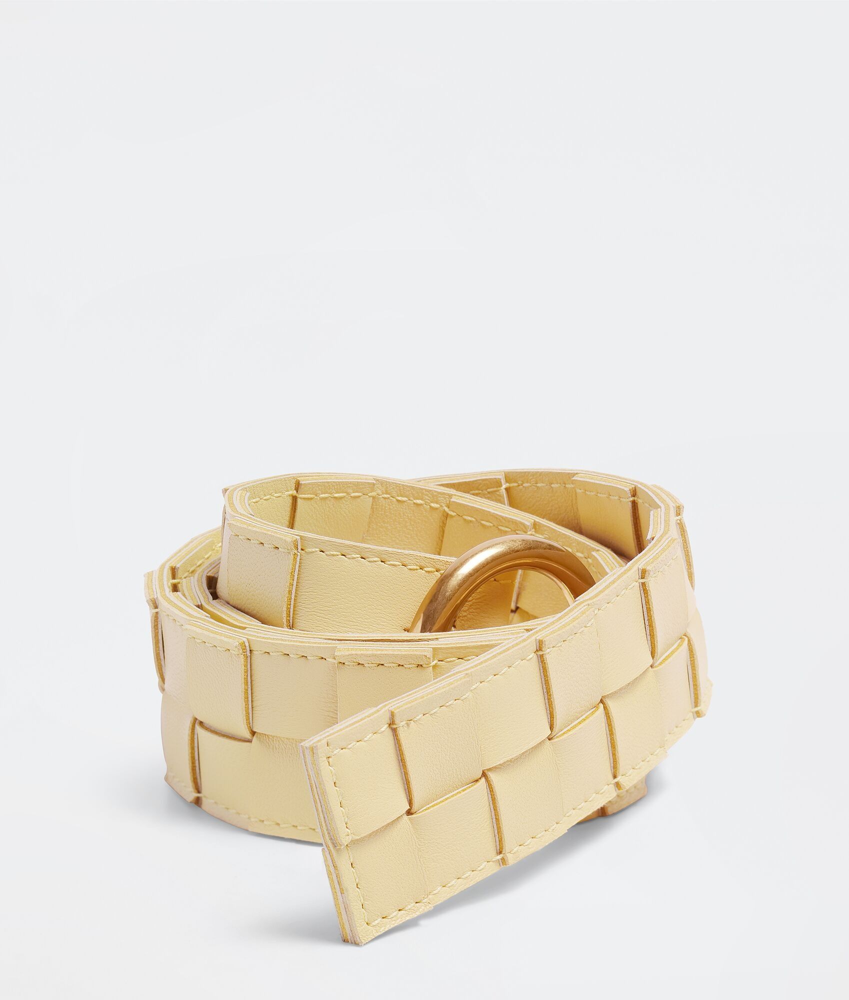Bottega Veneta o1n1vont0425 Size: 80 / Maxi Intreccio Belt in Butter Size ONE SIZE - 2 Thumbnail