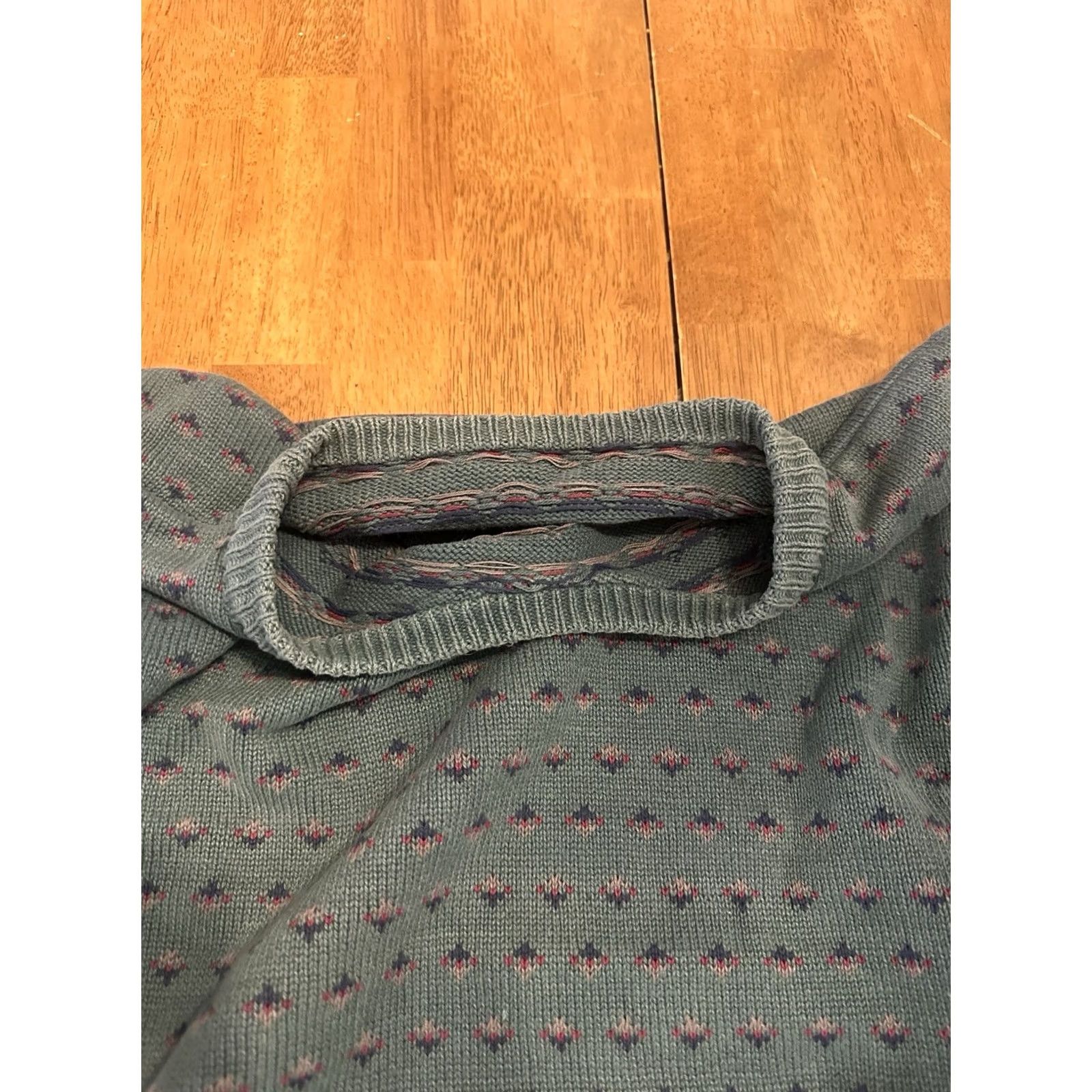 Vintage VINTAGE Green Textured Knit Sweater Crewneck Medium Men's Cotton 90s Size US M / EU 48-50 / 2 - 4 Thumbnail