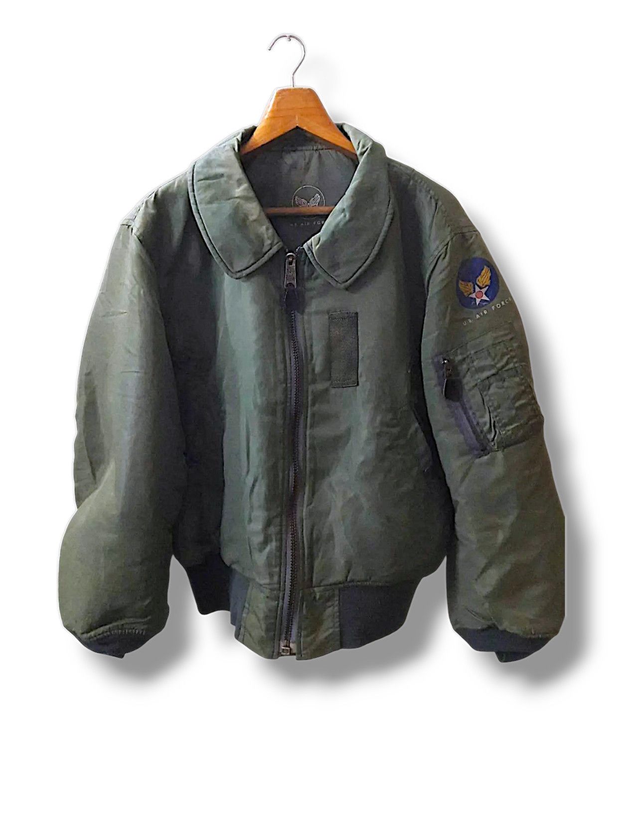 Vintage Vintage 80s Air force Fly Bomber Jacket Talon Zipper Size US M / EU 48-50 / 2 - 1 Thumbnail