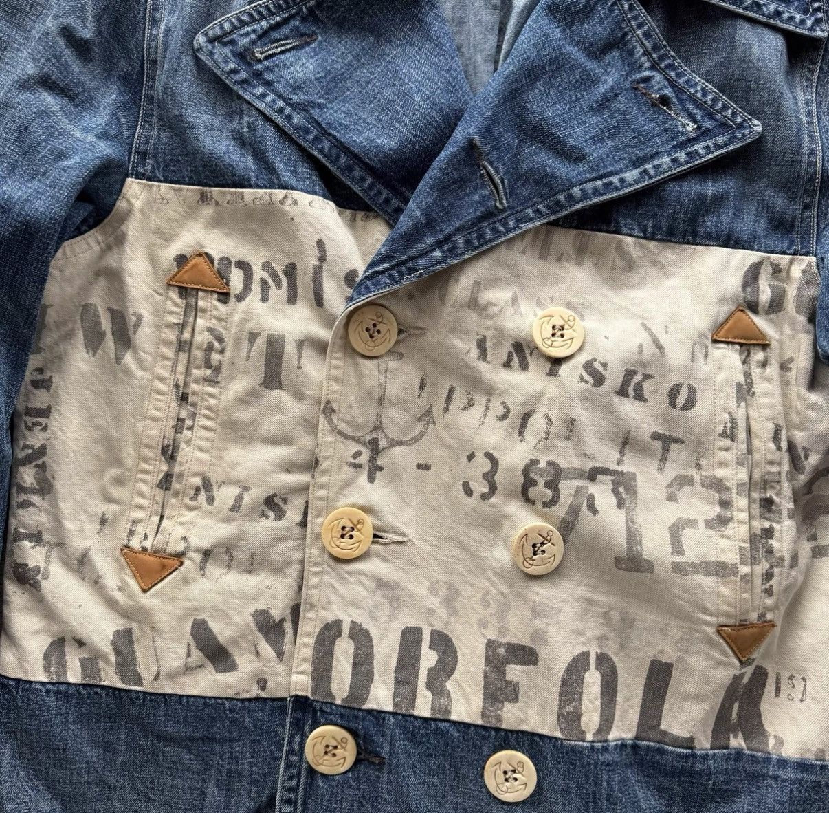 RRL Ralph Lauren RRL Ralph Lauren Double RL Denim Canvas 740 Navy Peacoat K22 Size US S / EU 44-46 / 1 - 4 Thumbnail