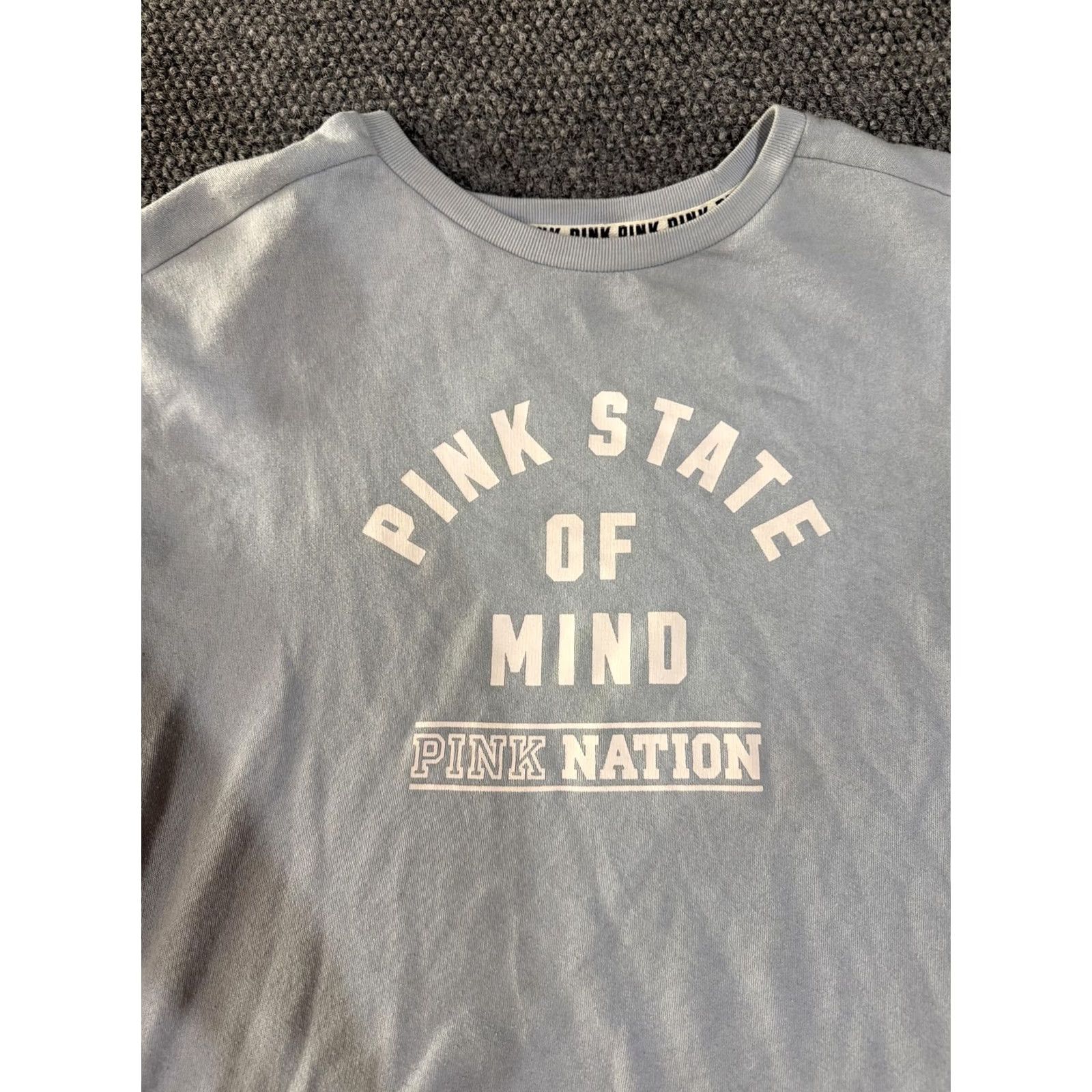 Vintage VINTAGE PINK Victoria's Secret Sweatshirt Womens M PINK Nation Blue Graphic Logo Size M / US 6-8 / IT 42-44 - 4 Thumbnail