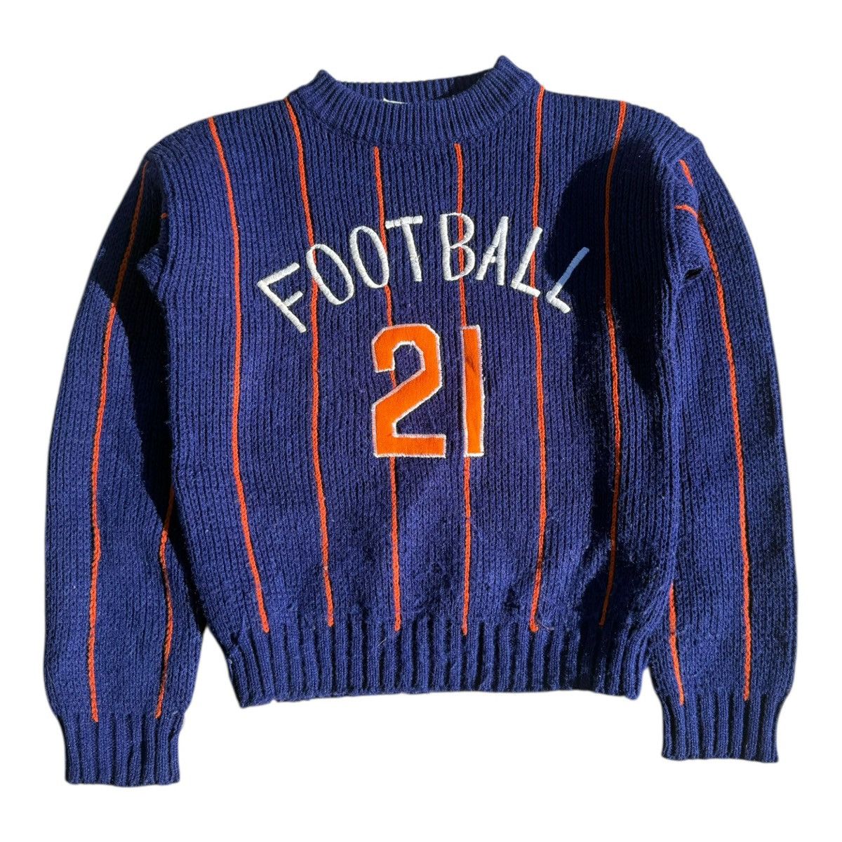 Vintage Vintage Kid 70s 80s Football 21 Knit Sweater Dawnelle Taiwan Size US XXS / EU 40 - 6 Thumbnail