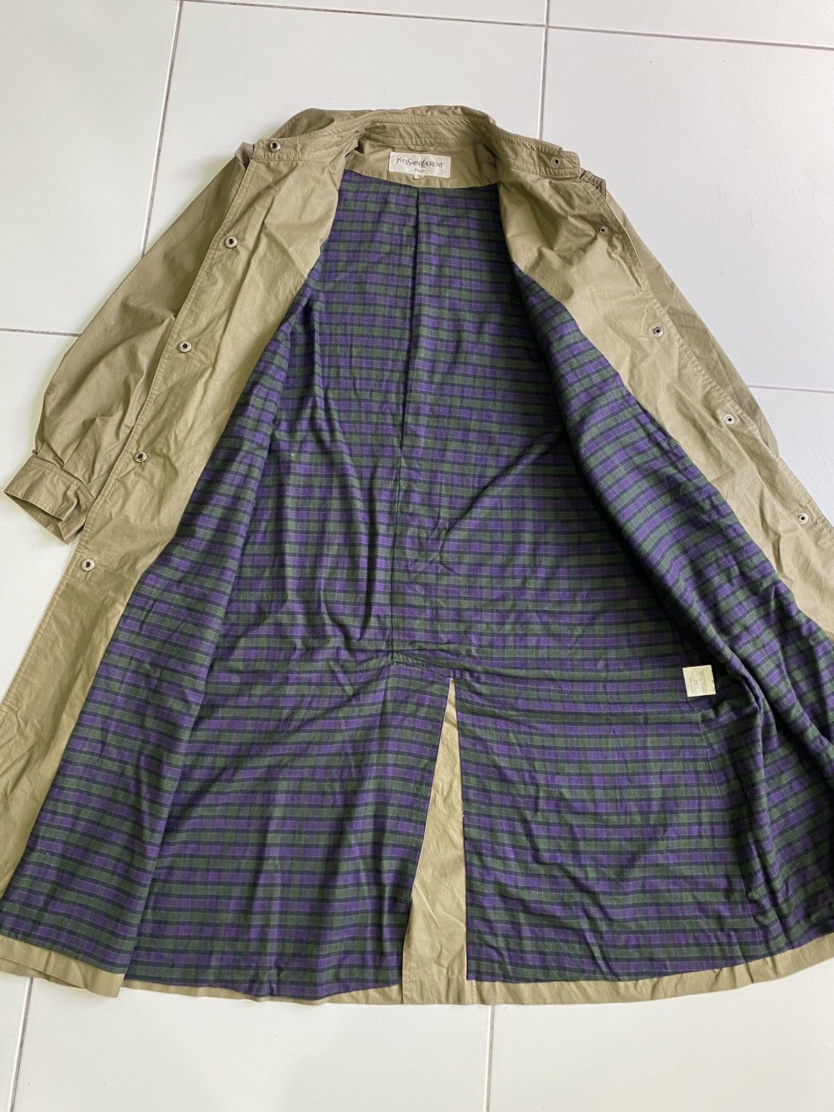 Yves Saint Laurent Vintage 80s Yves Saint Laurent Linen Long Men Jacket Size US M / EU 48-50 / 2 - 6 Thumbnail