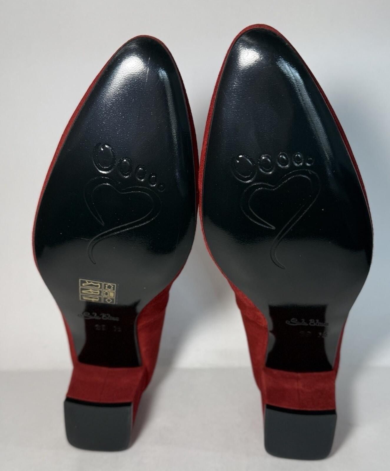 Other SOLE BLISS Ingrid Almond Toe Suede Block Heel Cherry Red Size US 8 / IT 38 - 5 Thumbnail