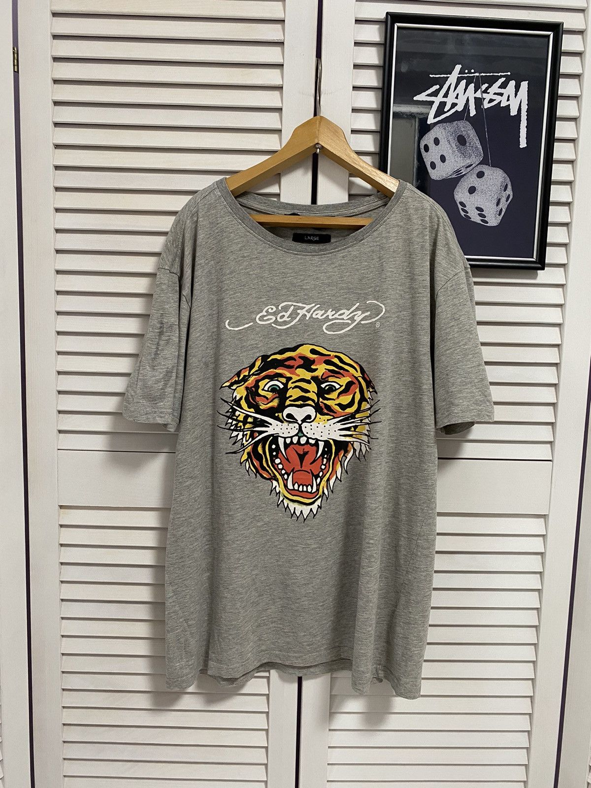 Ed Hardy × Vintage Vintage 90s T-Shirt Tee ED HARDY LOGO PRINT GRAPHIC Size US L / EU 52-54 / 3 - 1 Thumbnail