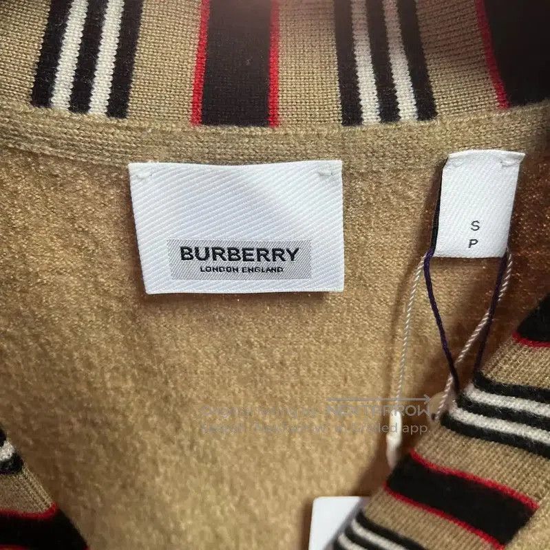 Burberry Burberry Brown Women's Cardigan with Striped Trim. Size S / US 4 / IT 40 - 3 Thumbnail