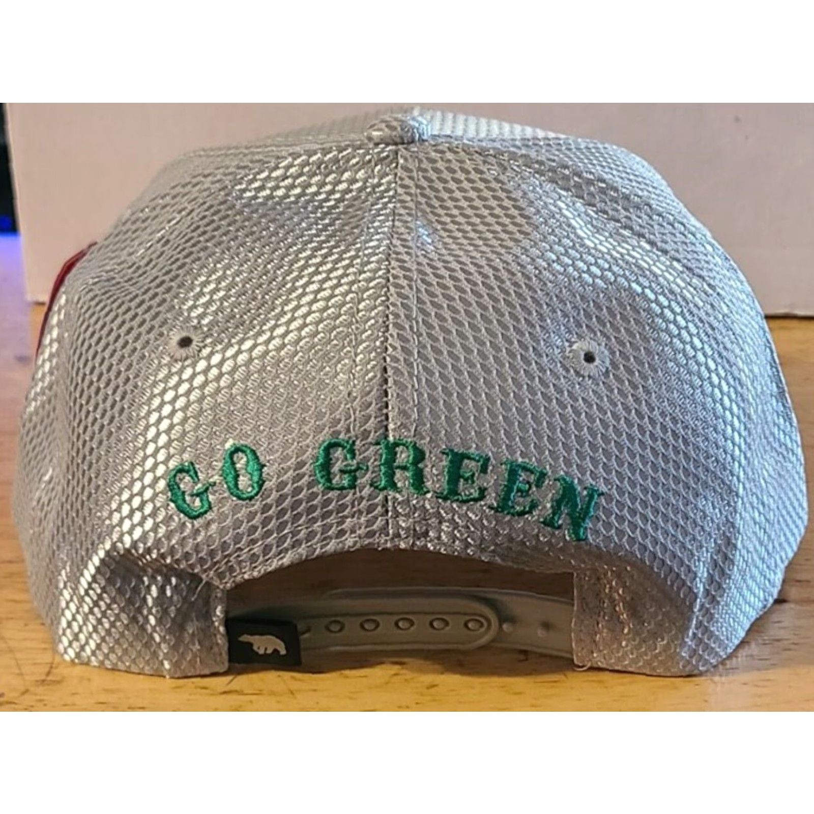 Vintage VINTAGE Big Bear Marijuana Leaf American Flag USA Go Green Baseball Cap Mens Adjustable Cotton Gray 90s Size ONE SIZE - 2 Thumbnail