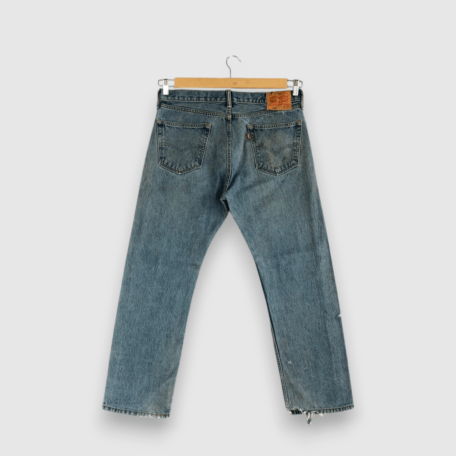 Levi's Vintage Levis 505 Distressed Jeans Levi's Mud Faded Denim Size US 34 / EU 50 - 2 Thumbnail