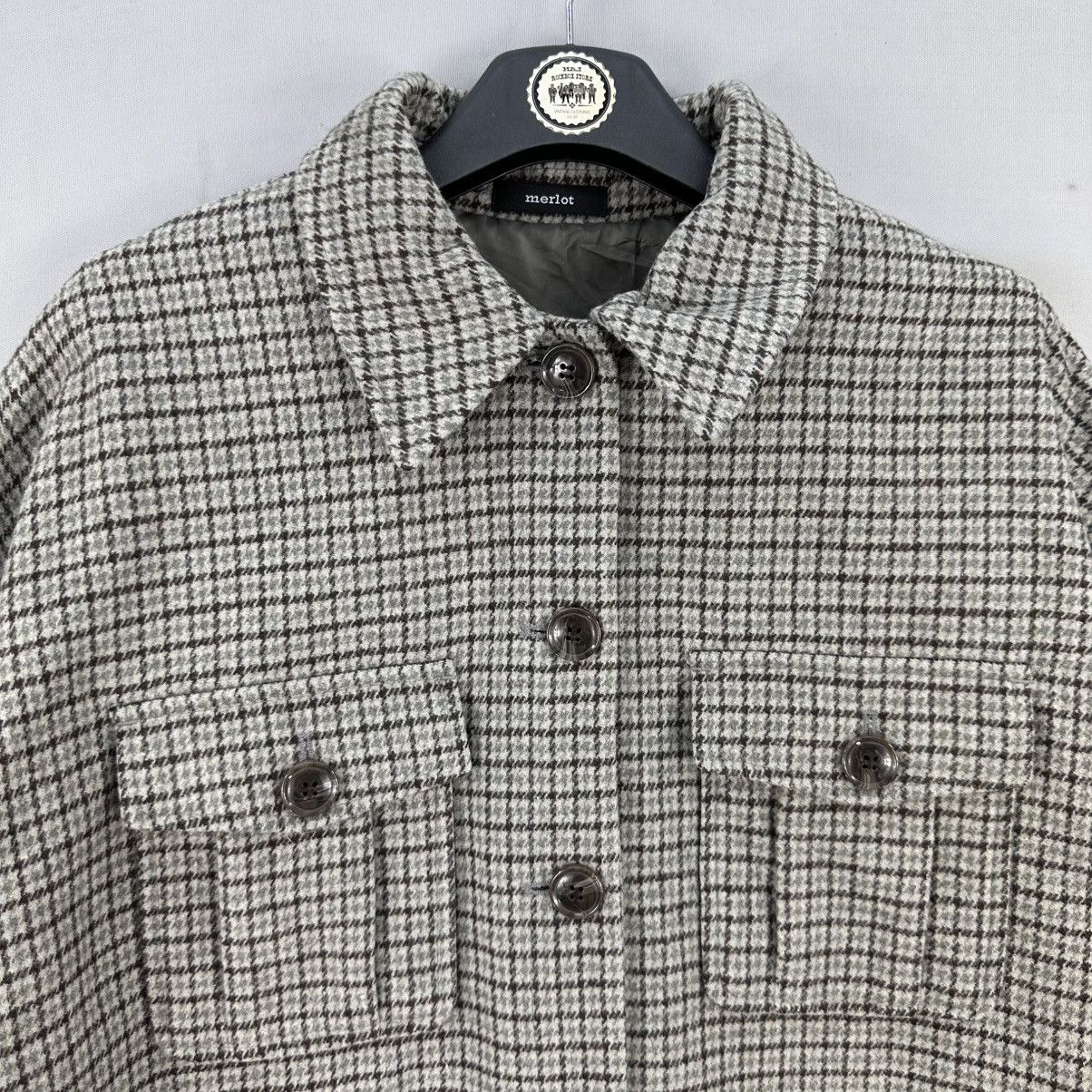 Japanese Brand Vintage Wool Houndstooth Flannel Jacket Women by Merlot Size S / US 4 / IT 40 - 7 Thumbnail
