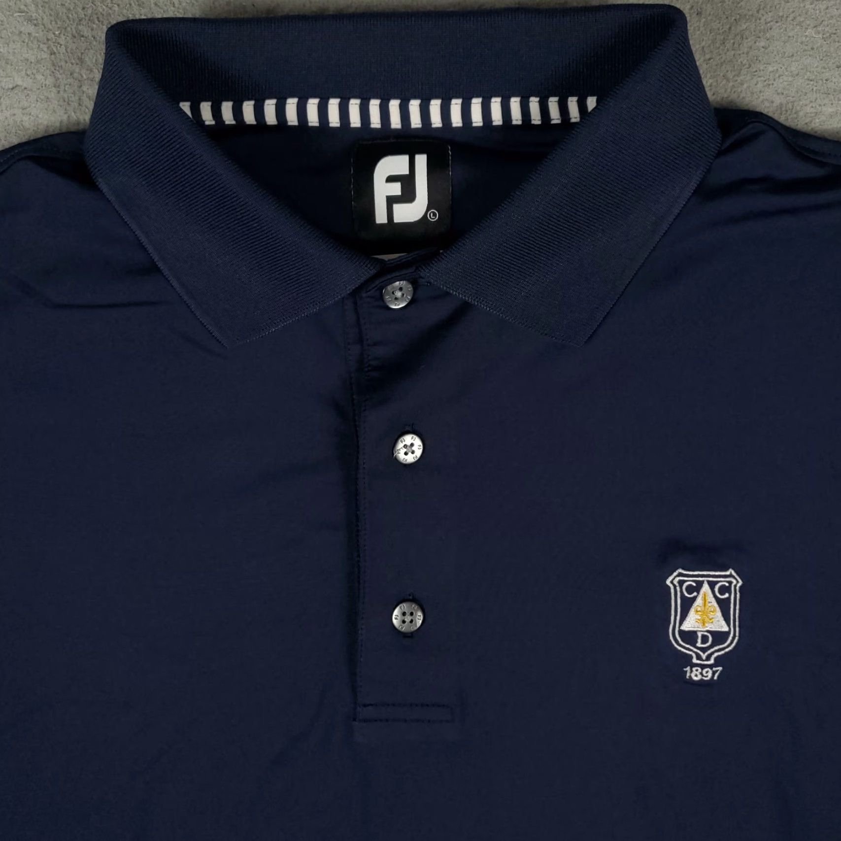 Footjoy FJ Polo Shirt Mens Size Large Navy Blue Golf Casual Short Sleeve Size US L / EU 52-54 / 3 - 2 Thumbnail