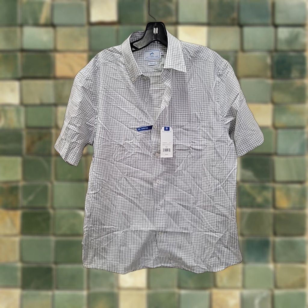 Southern Tide NWT Southern Tide Mens M Short Sleeve Button Down Shirt Trim Fit Shirt Size US M / EU 48-50 / 2 - 1 Thumbnail
